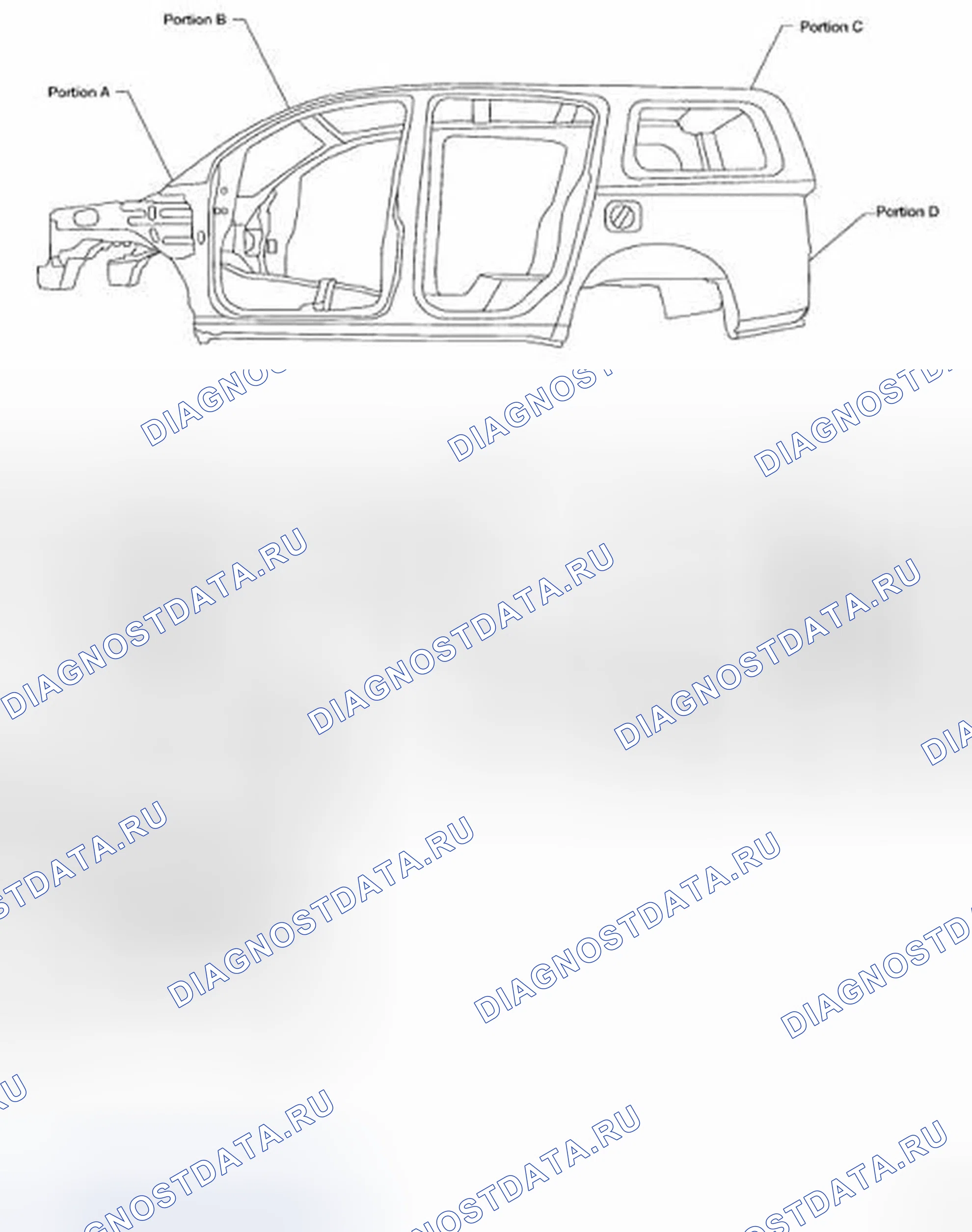 Рис. 38: ОТМЕТКИ ЦЕНТРА ТЕЛА. Infiniti QX56 I рестайлинг