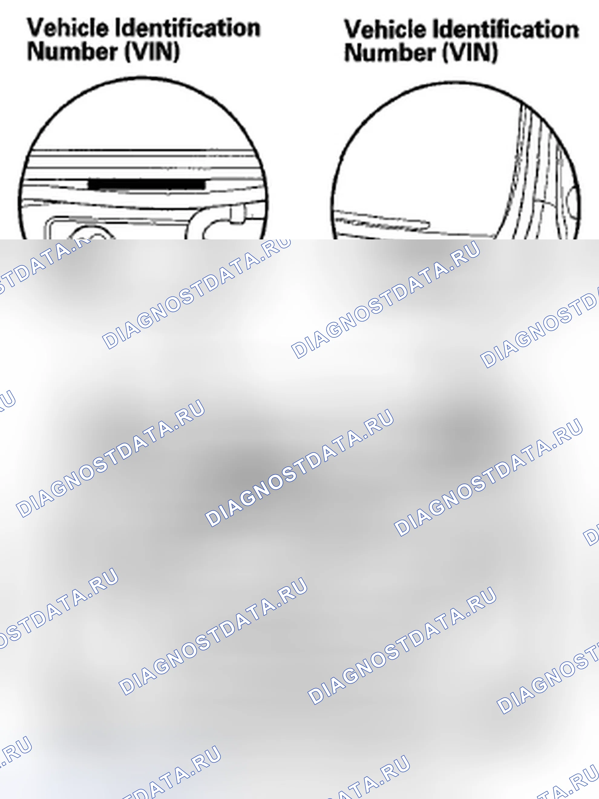 Рис. 9: Расположение идентификационных номеров. Honda Pilot II