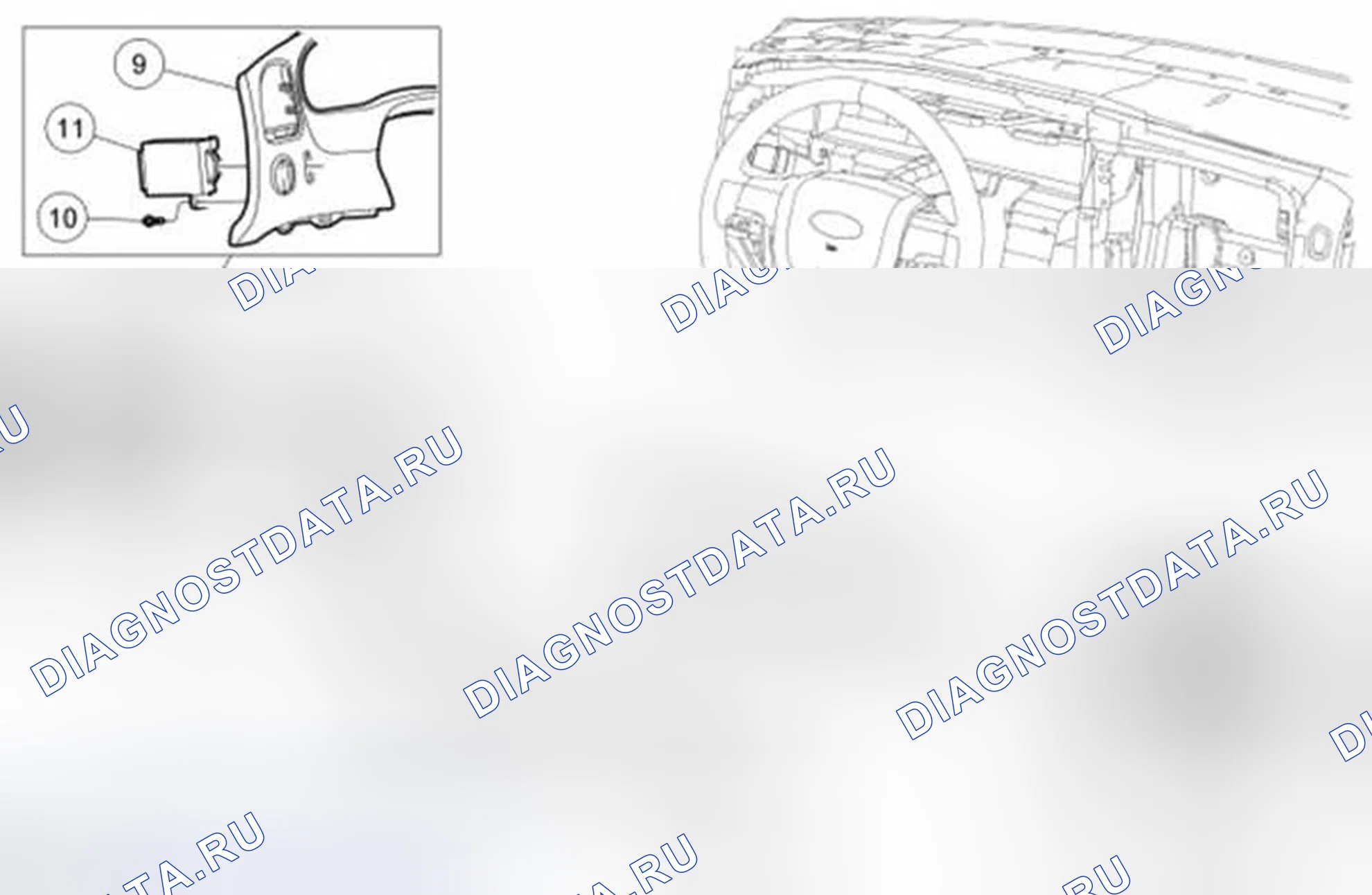 Рис. 69: Переключатель диммера на приборной панели. Ford Ranger II рестайлинг