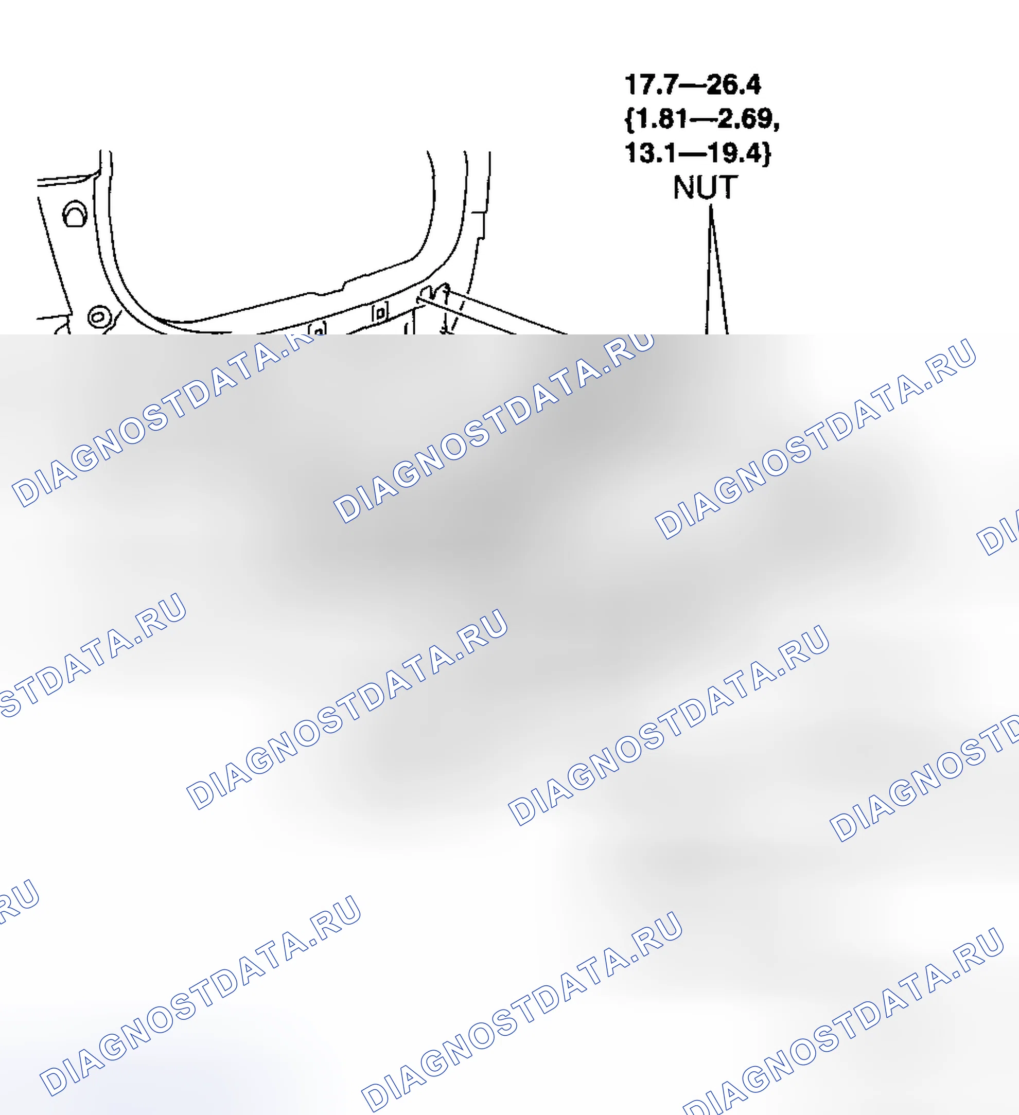 Рис. 23: СНЯТИЕ / УСТАНОВКА УСИЛЕНИЯ ЗАДНЕГО БАМПЕРА. Mazda 5 I