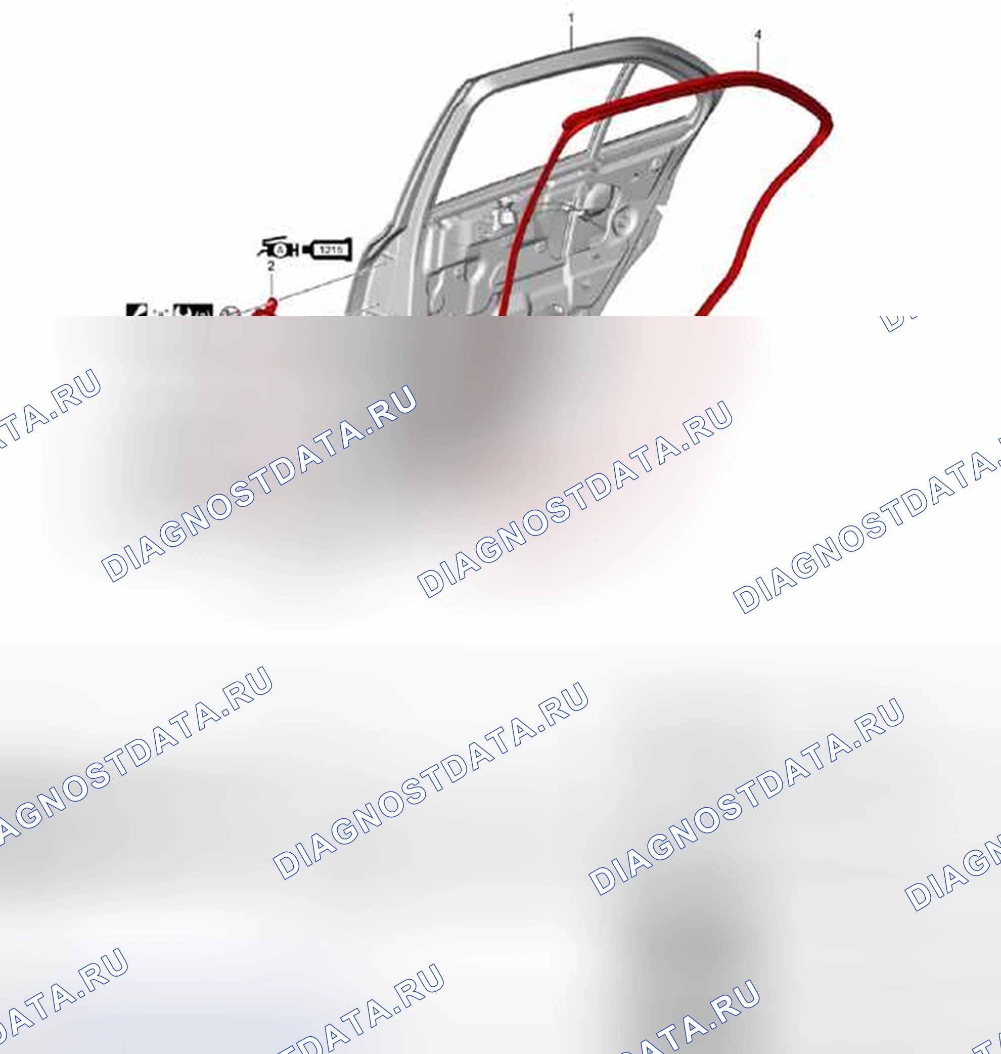 Рис. 161: Компоненты задней двери. Suzuki Kizashi I