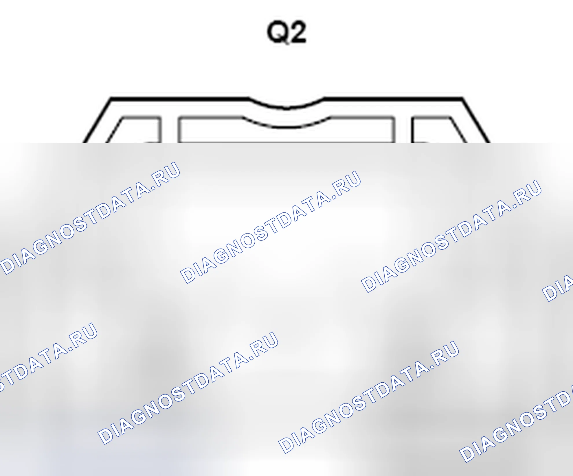 Рис. 647: Вид с торца разъема Sw (Rh) Vanity лампа (Q2). Toyota Camry XV40 рестайлинг