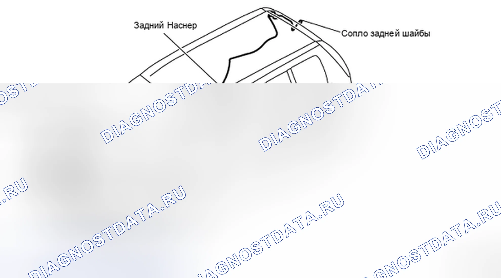 Рис. 11: Схема расположения трубок задней шайбы. Nissan X-Trail I
