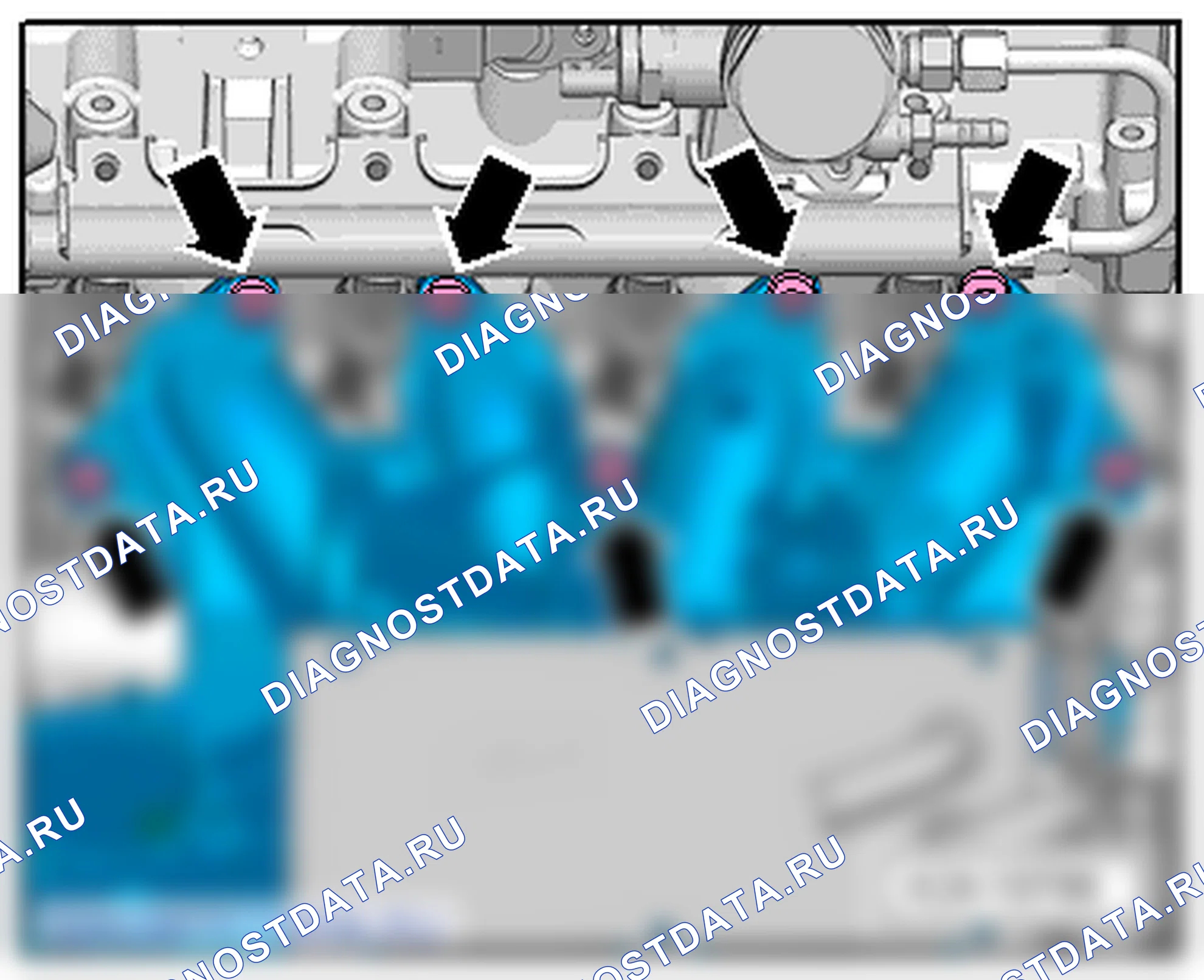 Впускной газопровод и распределитель топлива (1,2/63; 77 кВт TSI). Skoda Octavia Ii