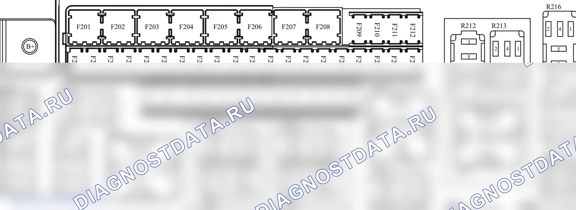 Информация о блоке предохранителей F201, F209, F210, F211, F212, F213, F214, F215, F216, F217, F218, F219, F220, F221, F222, F223, F224, F225, F226, F227, F228, F229, F230, F231, F232, F233, F234, F235, F236, F237, F238, F239, F240, F241, F242, F243, F244. Tank 300 I