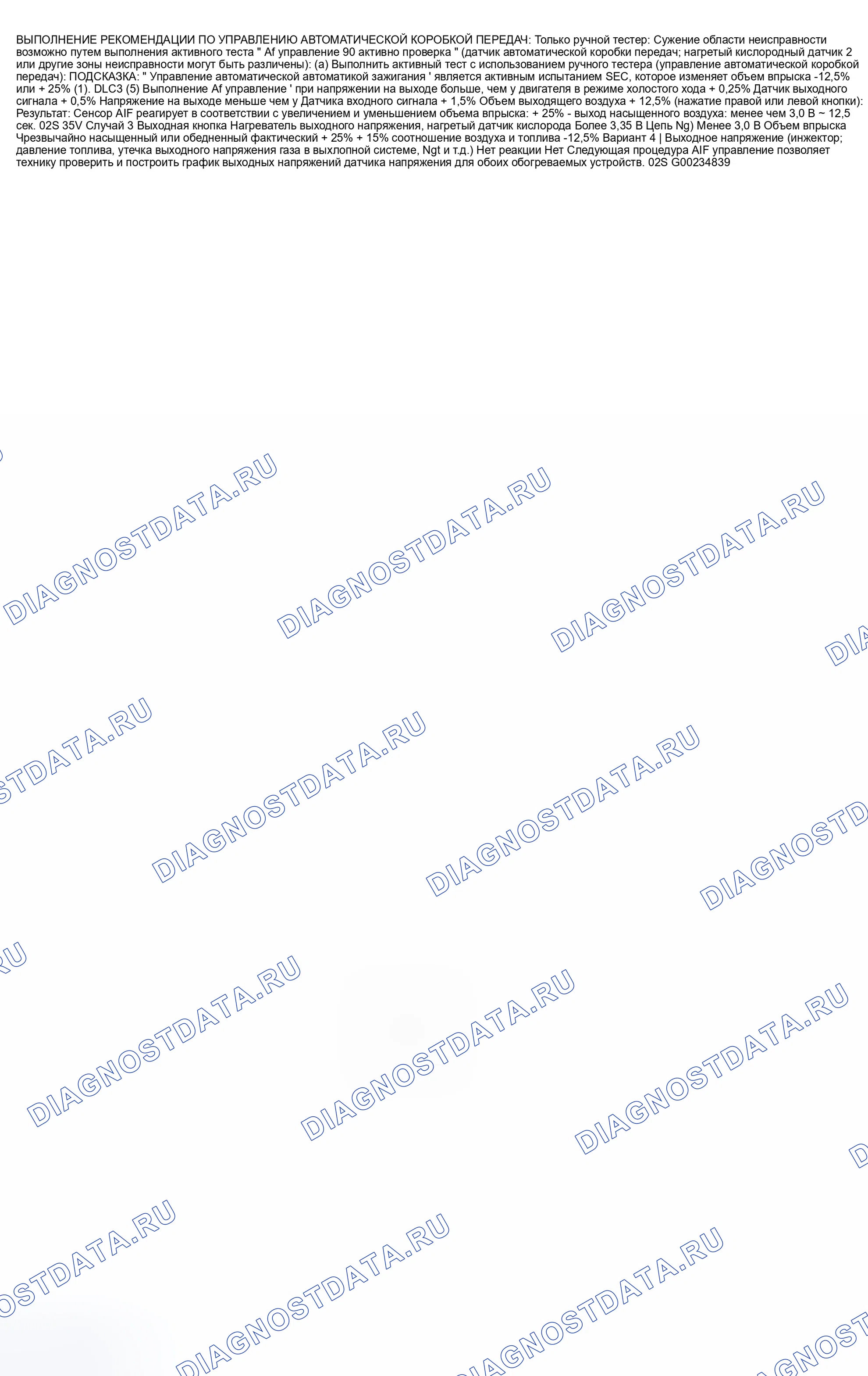 Рис. 1752: Выполнение управления A / F. Toyota Camry XV30