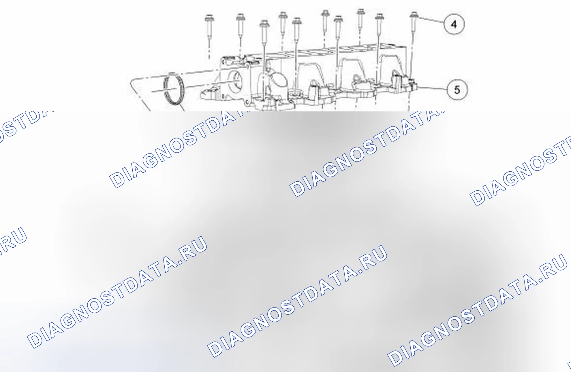 Рис. 7: Нижний впускной коллектор. Ford Edge I