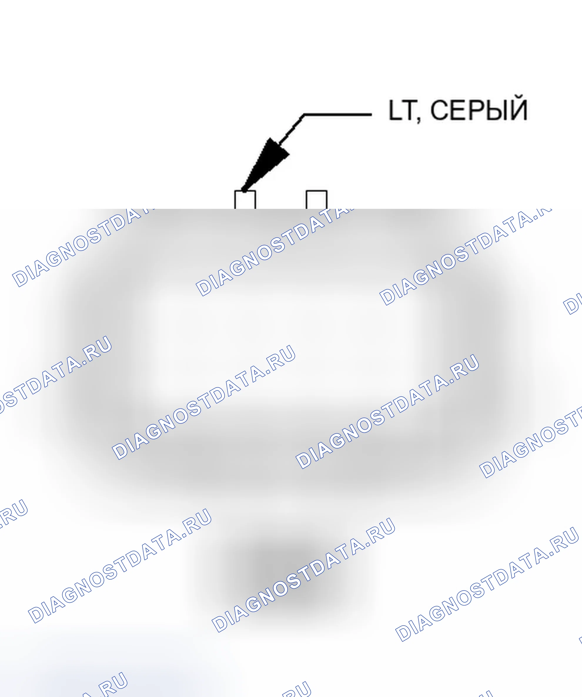 Рис. 34: Продольный (левая сторона задней двери) вид с торца разъема (C303). Chrysler Pacifica CS