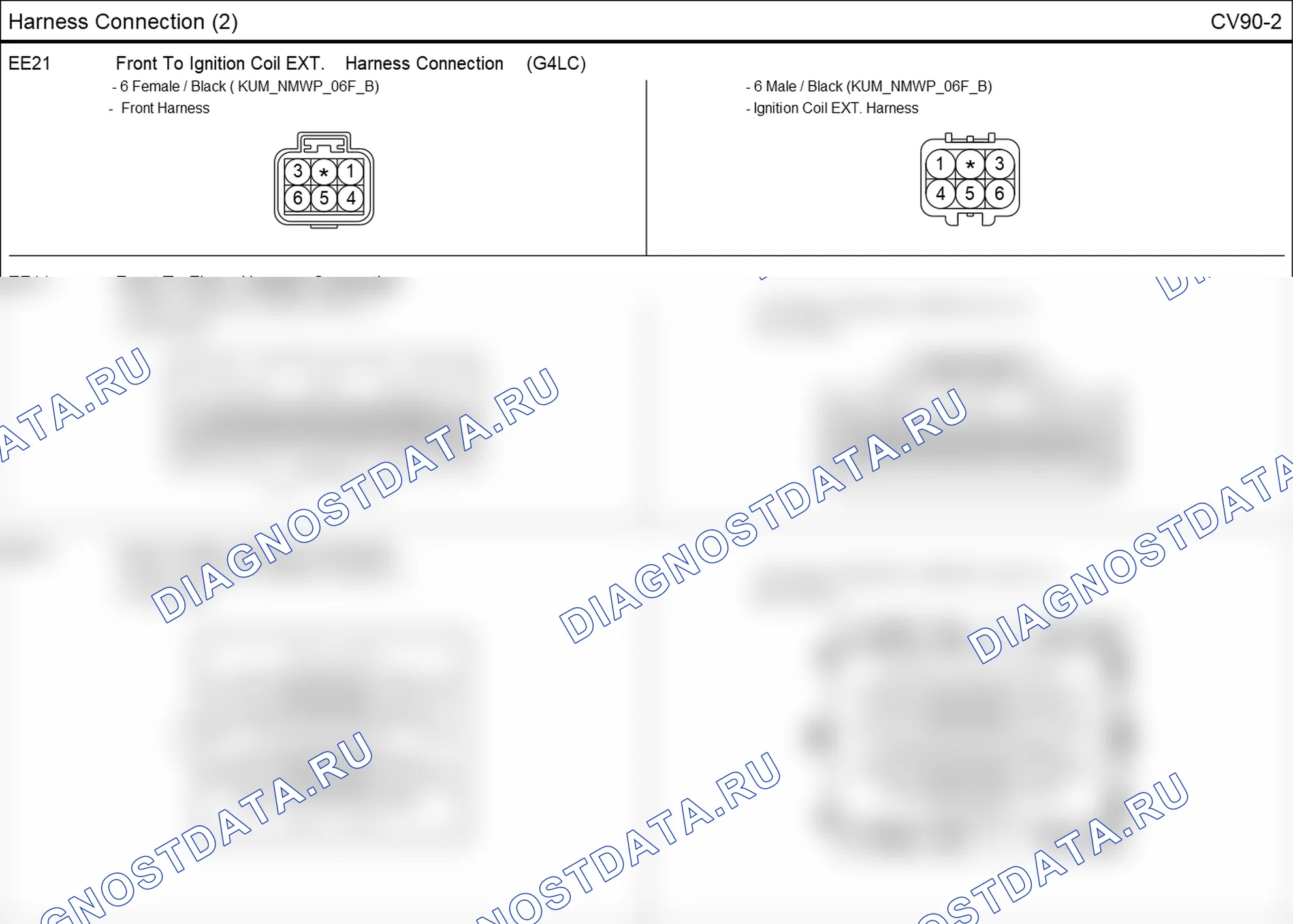 Распиновка разъёма EE21 — harness connection. Hyundai i20 GB