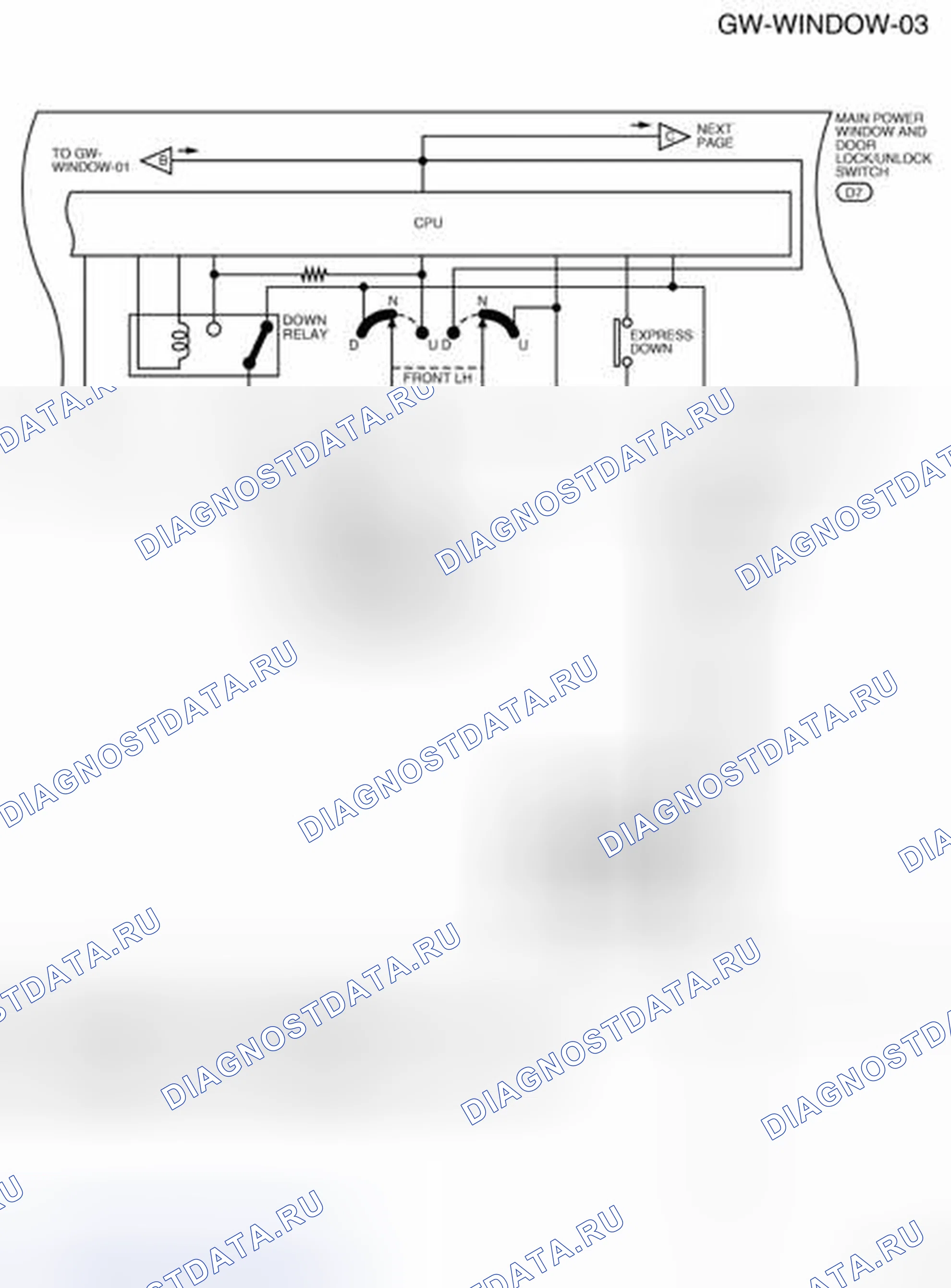 Рис. 4: электросхема - Gw-стекло-03. Nissan Frontier D40