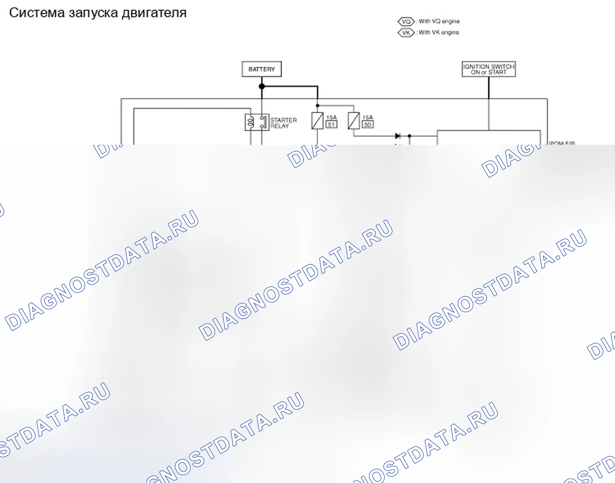 Рис. 4: электросхема - СИСТЕМА ЗАПУСКА. Infiniti FX50 II