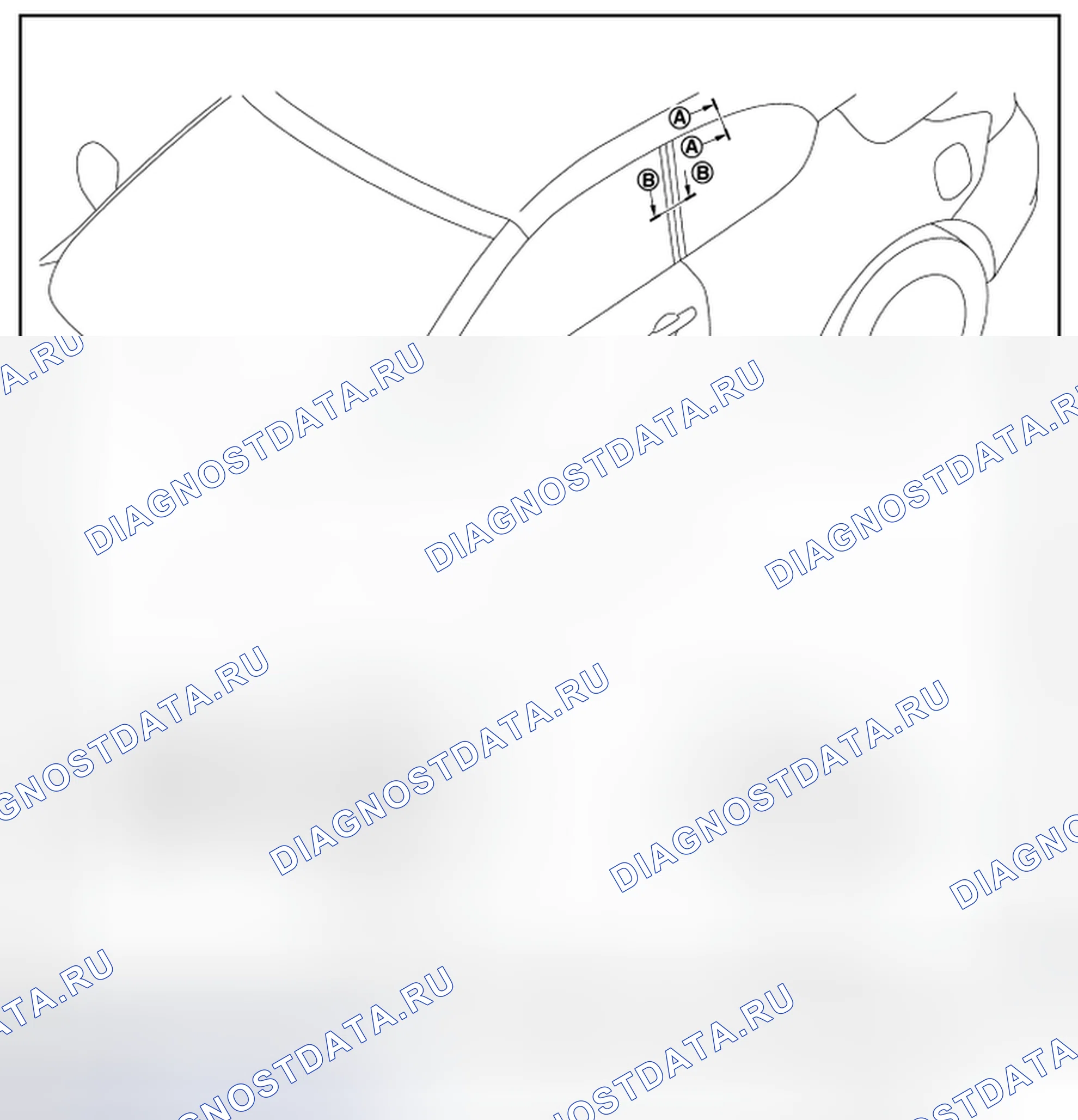 Рис. 96: Установка между дверным стеклом и оконным стеклом. Nissan Murano Z51 рестайлинг 2