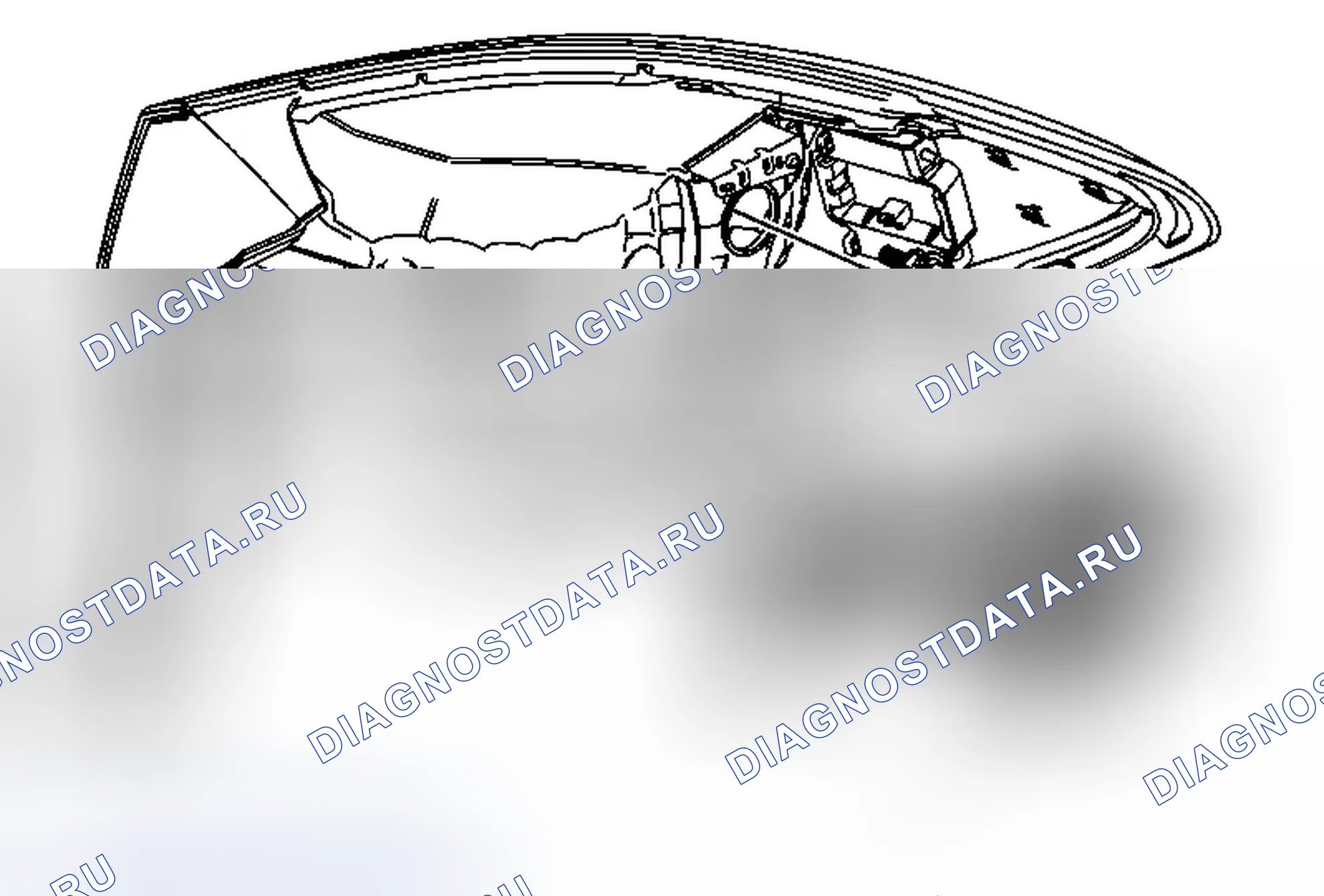 Рис. 29: Замена жгута проводов задней лампы (хвостовая лампа траверсы). GMC Acadia I рестайлинг