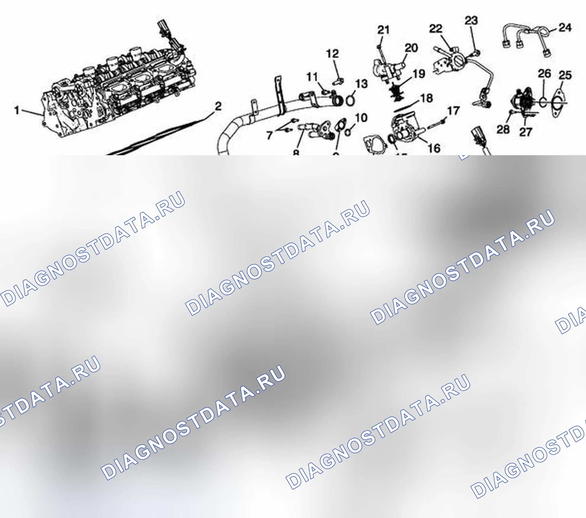 Рис. 2: Крышки двигателя и узлы (2 из 2). Cadillac ATS I