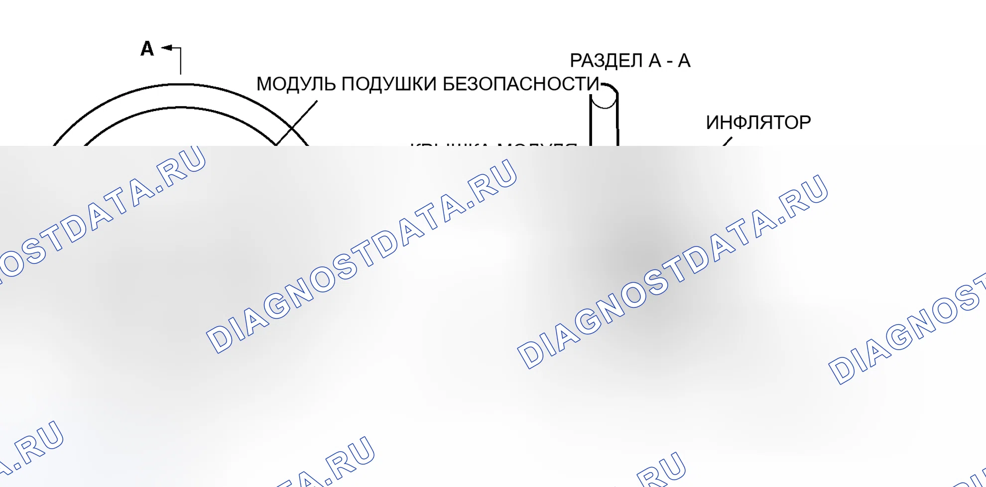 Рис. 373: МОДУЛЬ ПОДУШКИ БЕЗОПАСНОСТИ СО СТОРОНЫ ВОДИТЕЛЯ. Honda Envix I