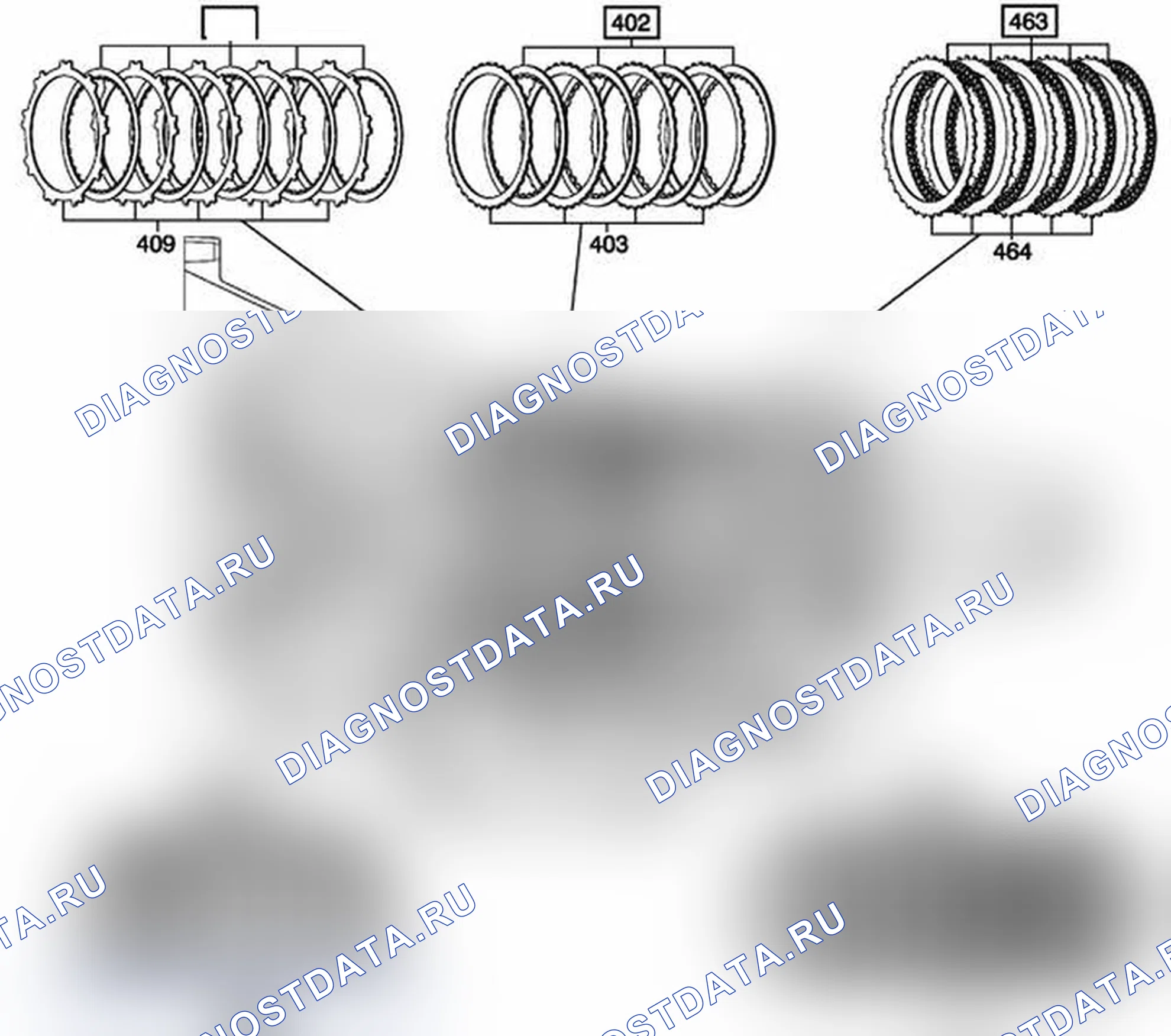 Рис. 101: Пакет дисков сцепления. Chevrolet Express G1500 