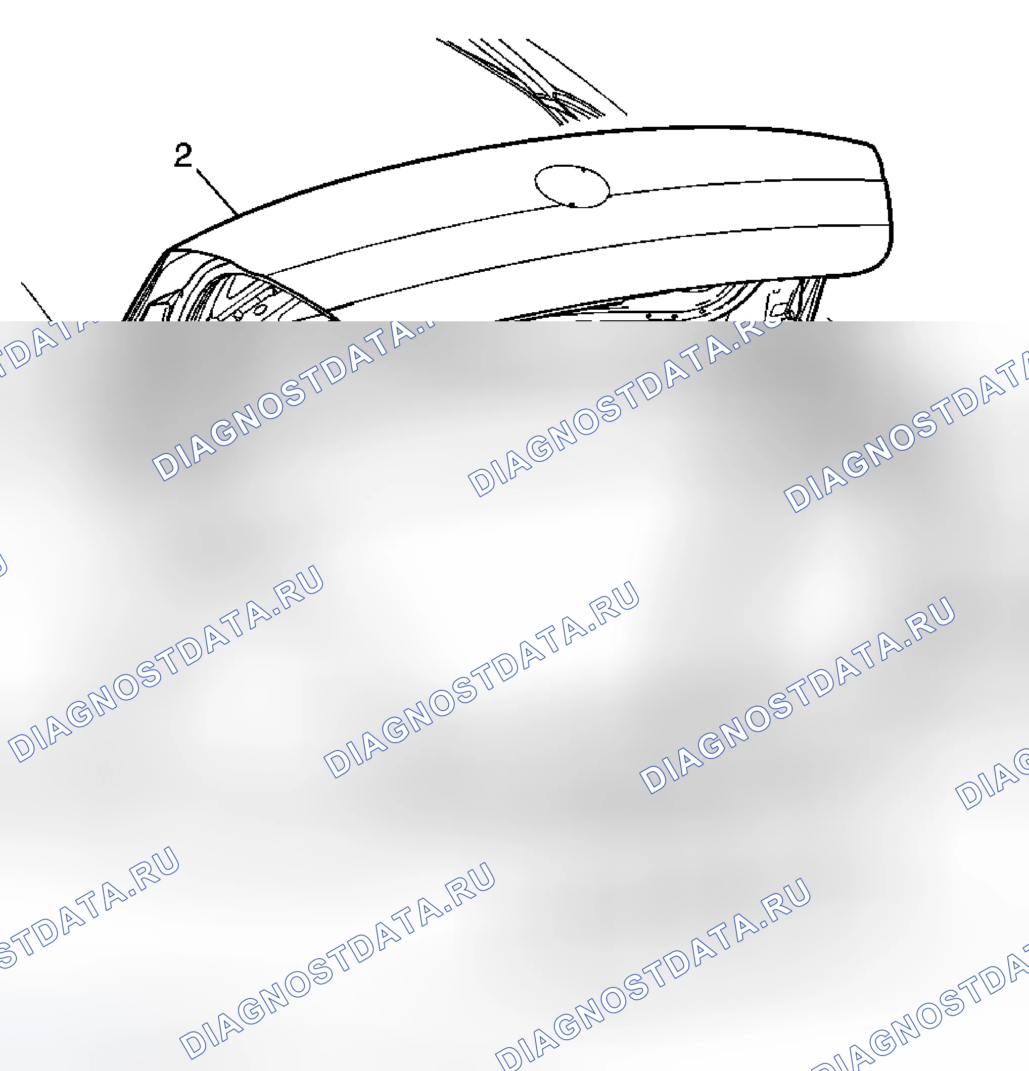 Рис. 5: Замена крышки отсека - задняя часть. Buick LaCrosse I