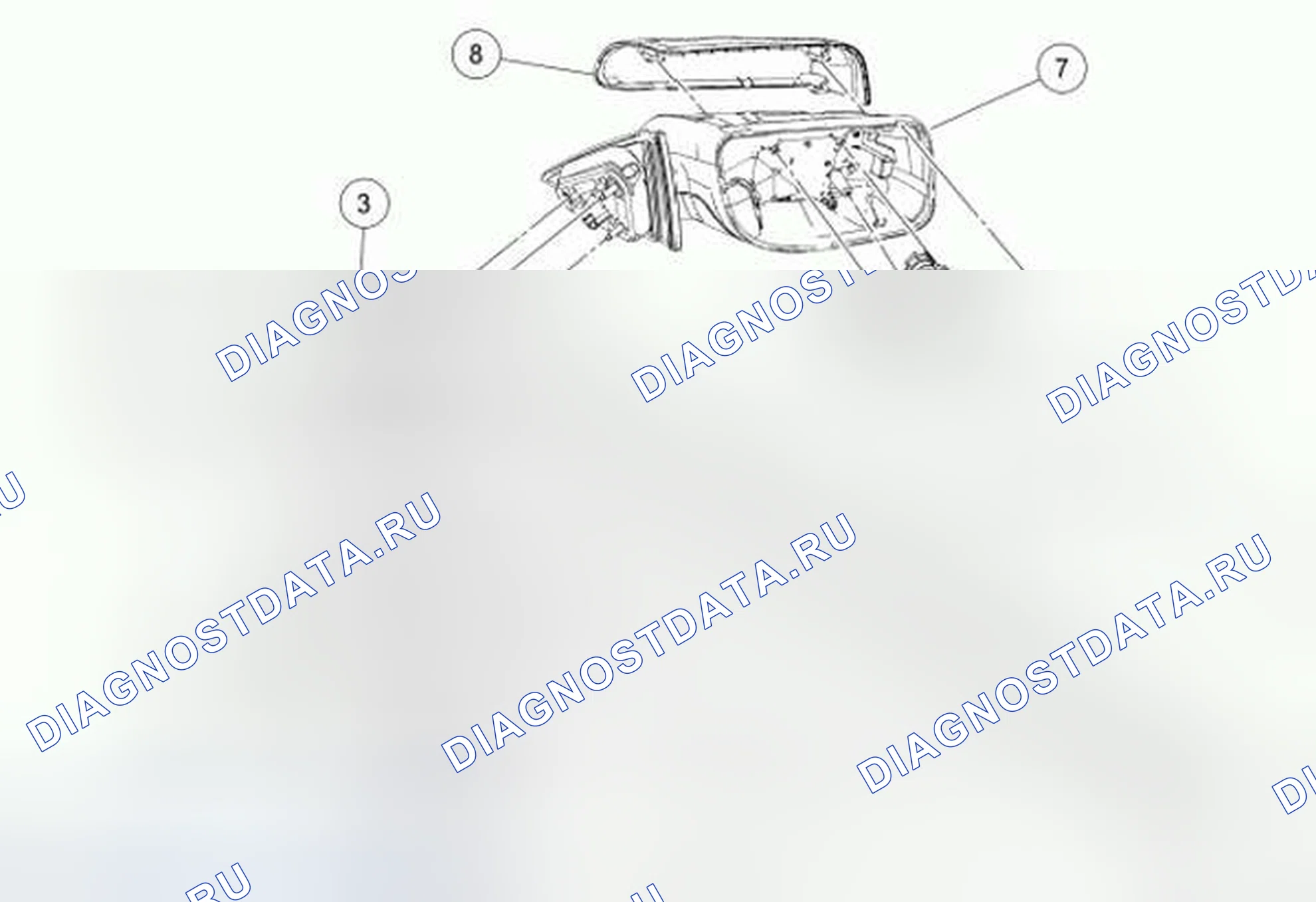 Рис. 49: Внешние зеркала - вид в разобранном виде. Hyundai ix55 I