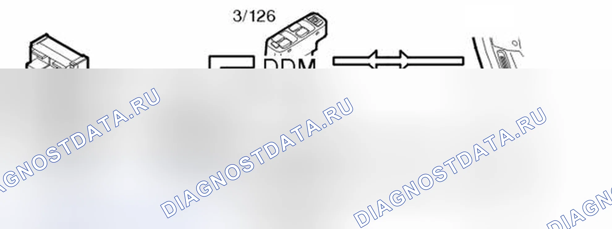 Рис. 86: ПРЕДУПРЕЖДАЮЩАЯ ЛАМПА ОТКРЫТИЯ ДВЕРИ. Volvo XC90 I