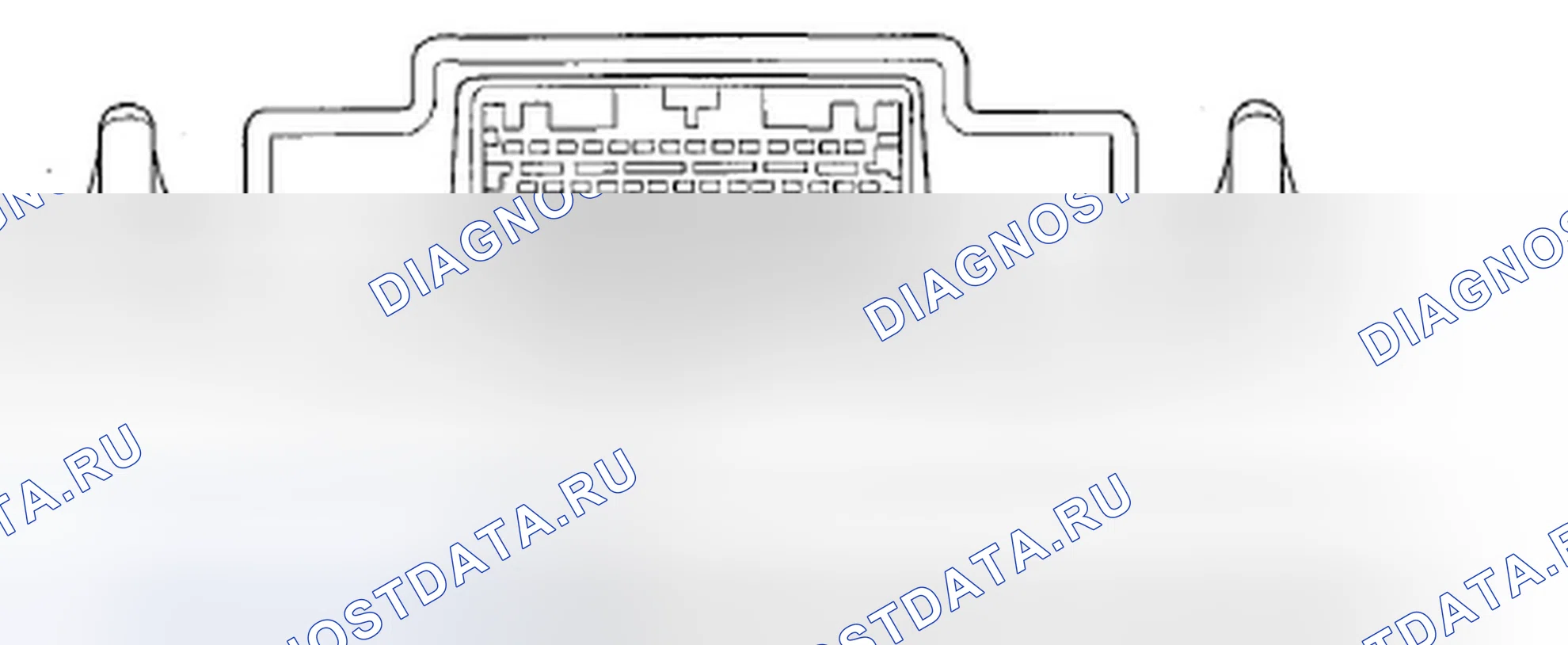 Рис. 1126: Разъем блока управления HandsFreeLink™ для входов и выходов. Acura TSX II