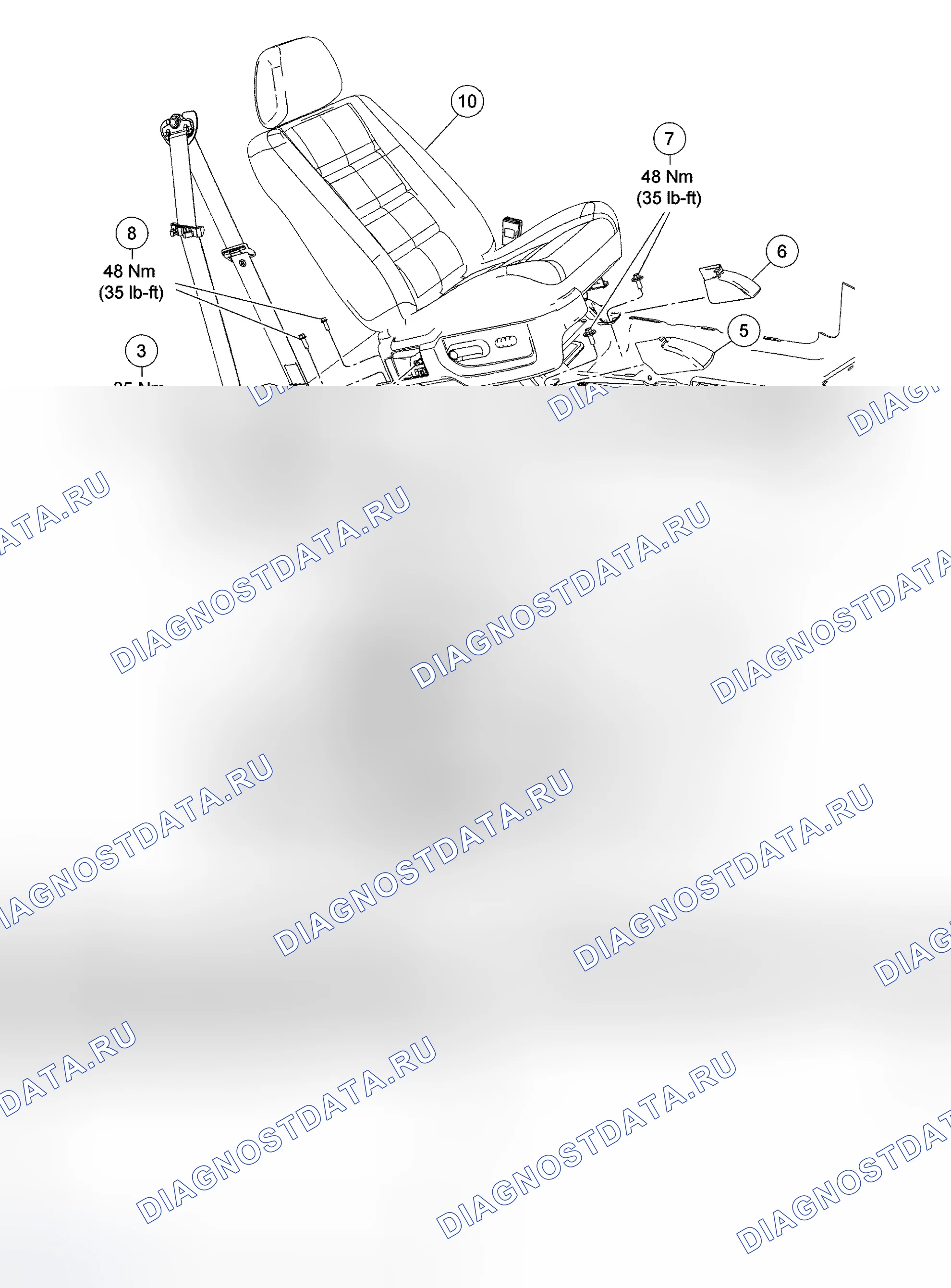 Рис. 185: Сиденье - переднее. Ford Five Hundred I