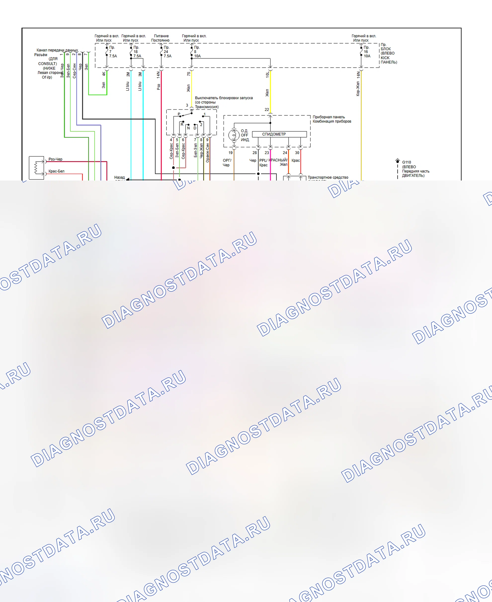 Рис. 10: 1995-96 Nissan 200SX 2.0L трансмиссия электросхема. Honda Legend I