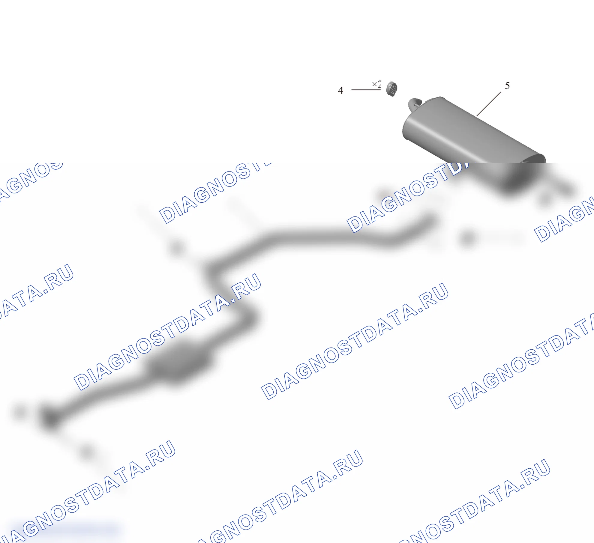 Схема расположения глушителя — Haval H6. Haval H6 III