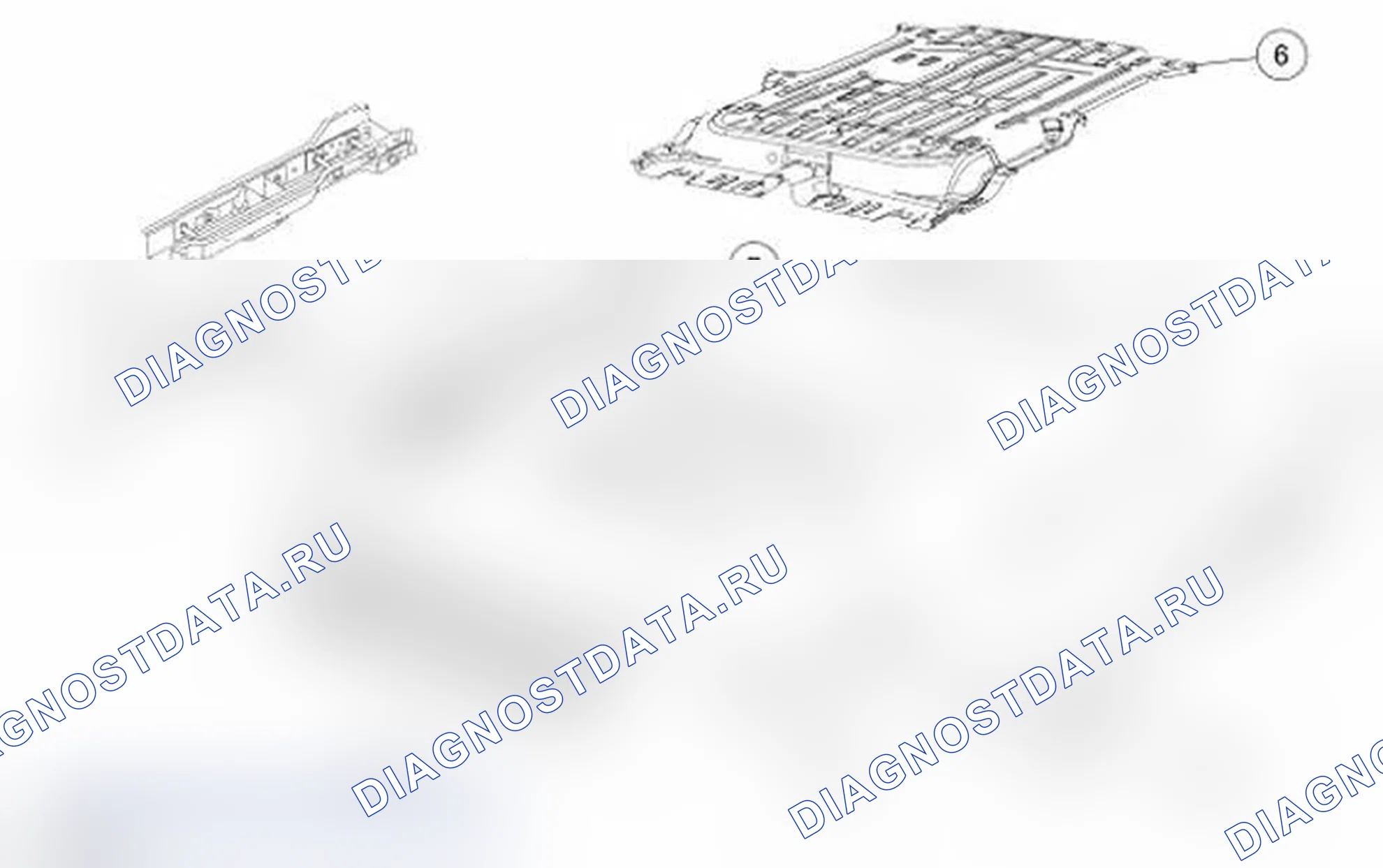 Рис. 63: Нижняя часть кузова - центральный и задний пол. Ford Transit Connect I рестайлинг