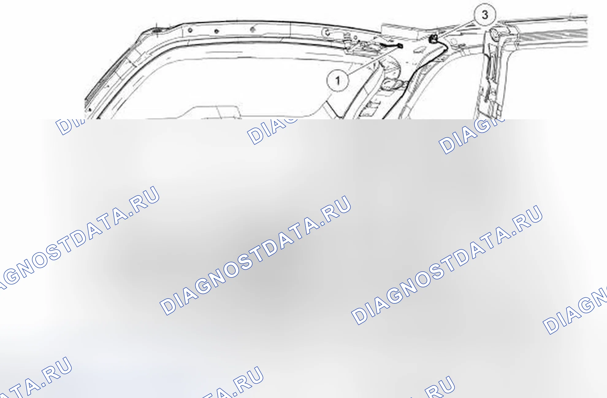 Рис. 31: Антенный кабель - спутниковое радио. Ford Edge I
