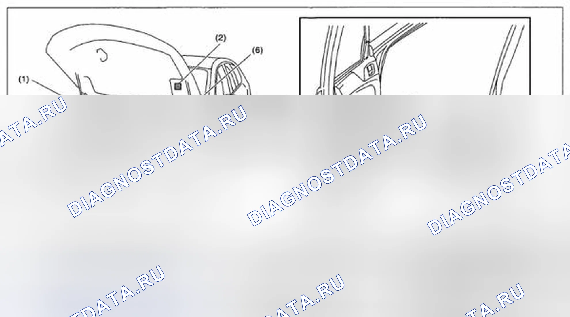 Рис. 1: РАСПОЛОЖЕНИЕ ИДЕНТИФИКАЦИОННОГО НОМЕРА И ЭТИКЕТКИ. Subaru Impreza WRX GE рестайлинг