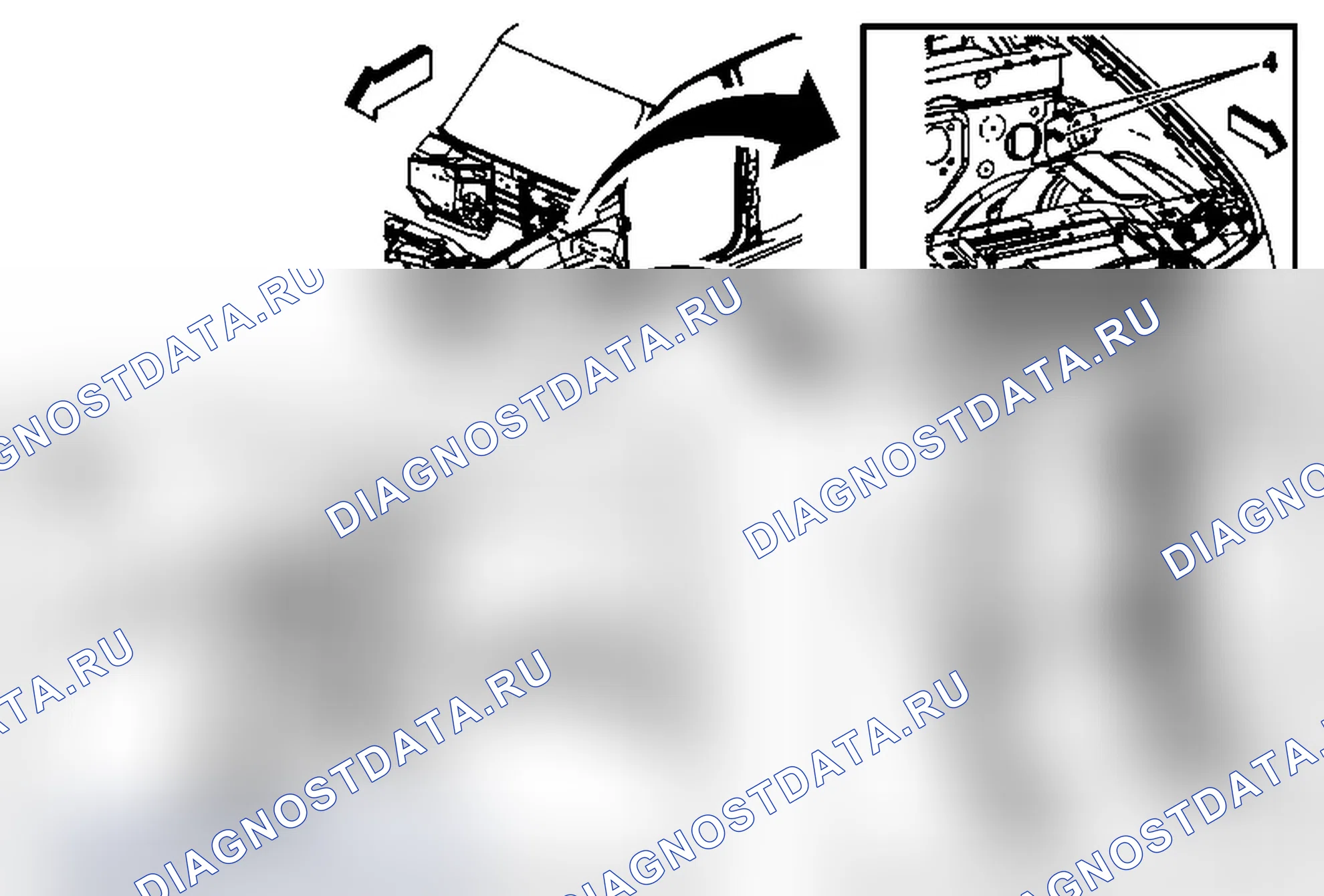 Рис. 3: Замена переднего крыла - левая сторона. Chevrolet Tahoe III