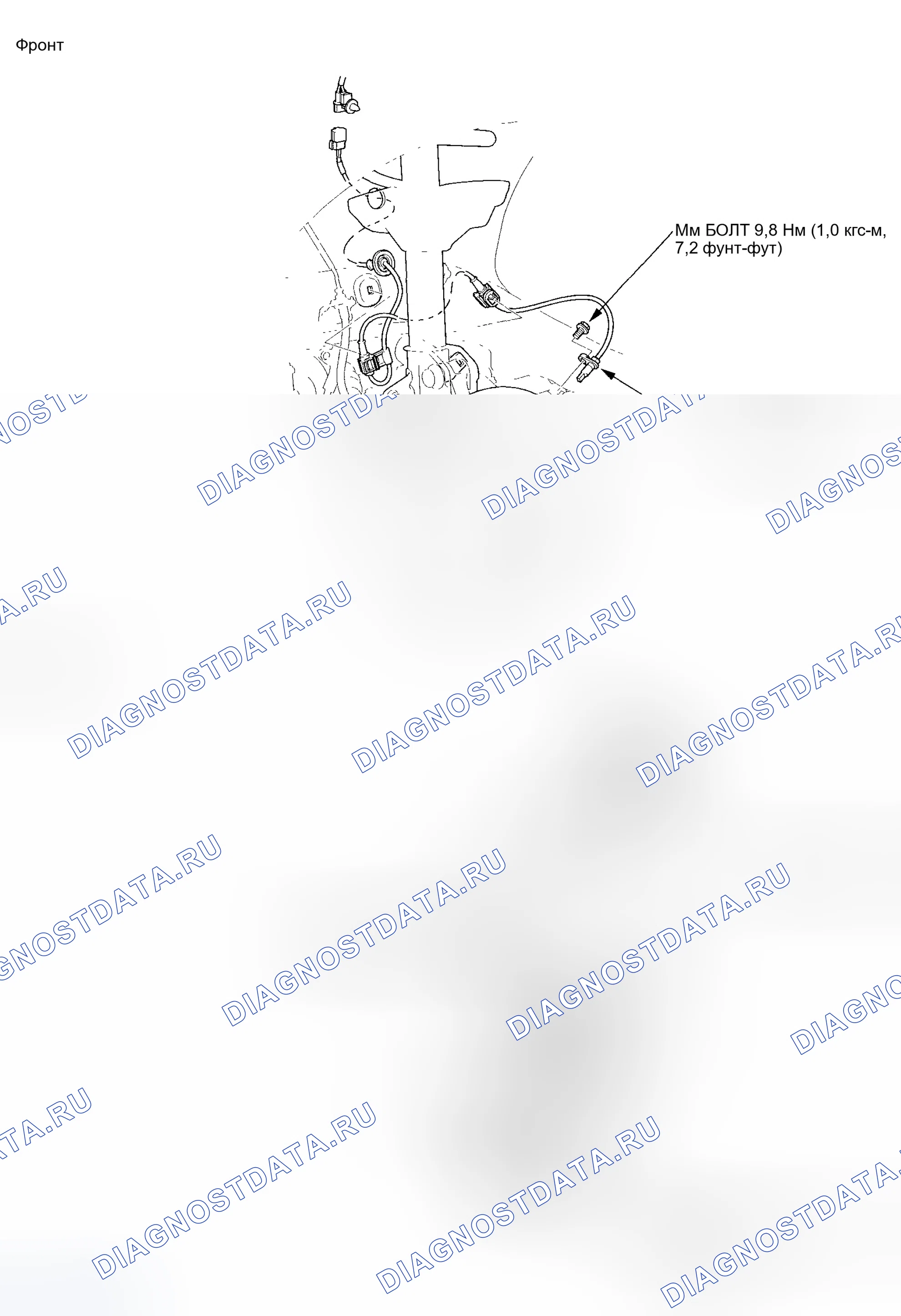 Рис. 27: Замена датчика колеса. Honda Odyssey I