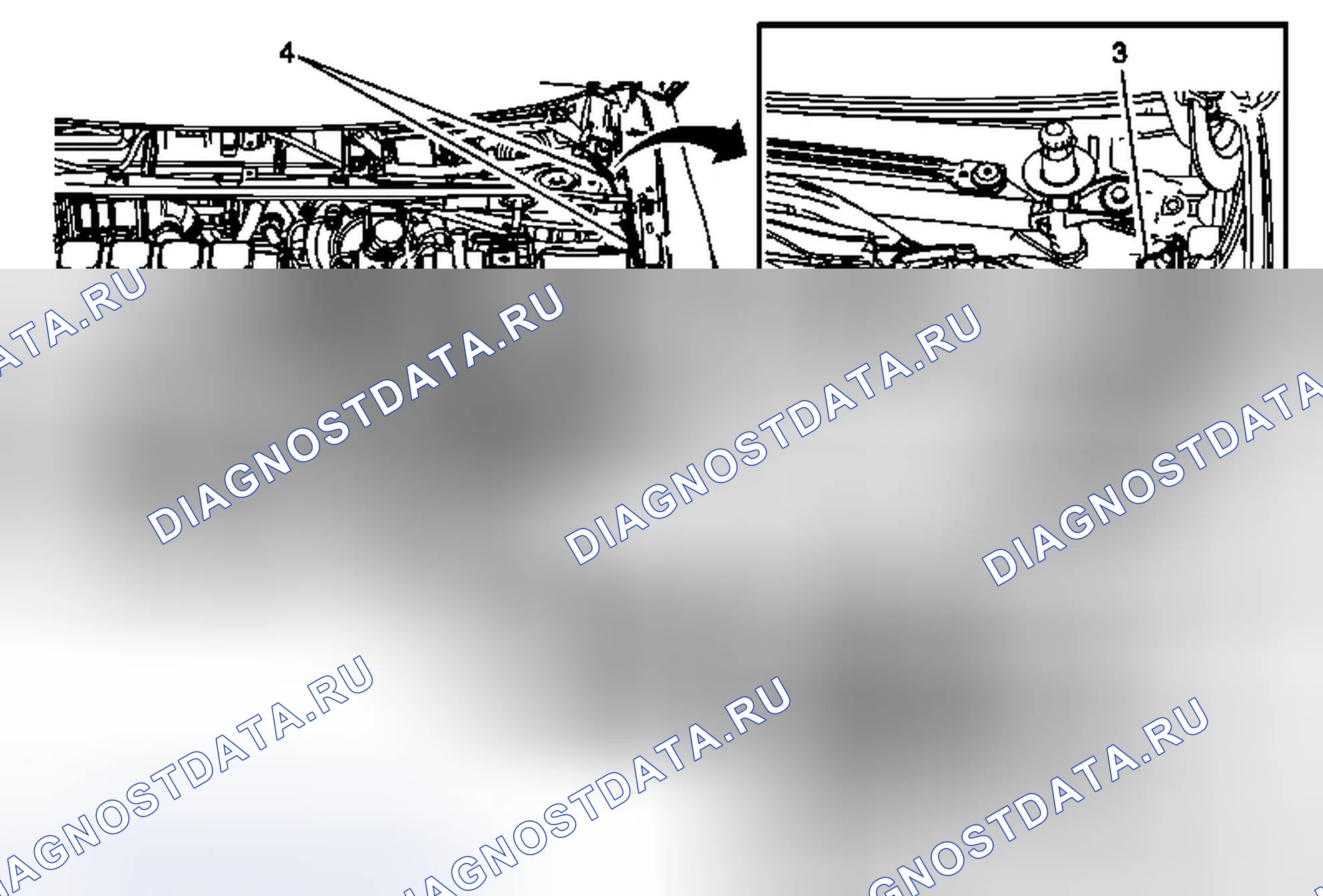 Рис. 110: Замена кабеля расцепления первичной защелки капота. Chevrolet Malibu VIII рестайлинг