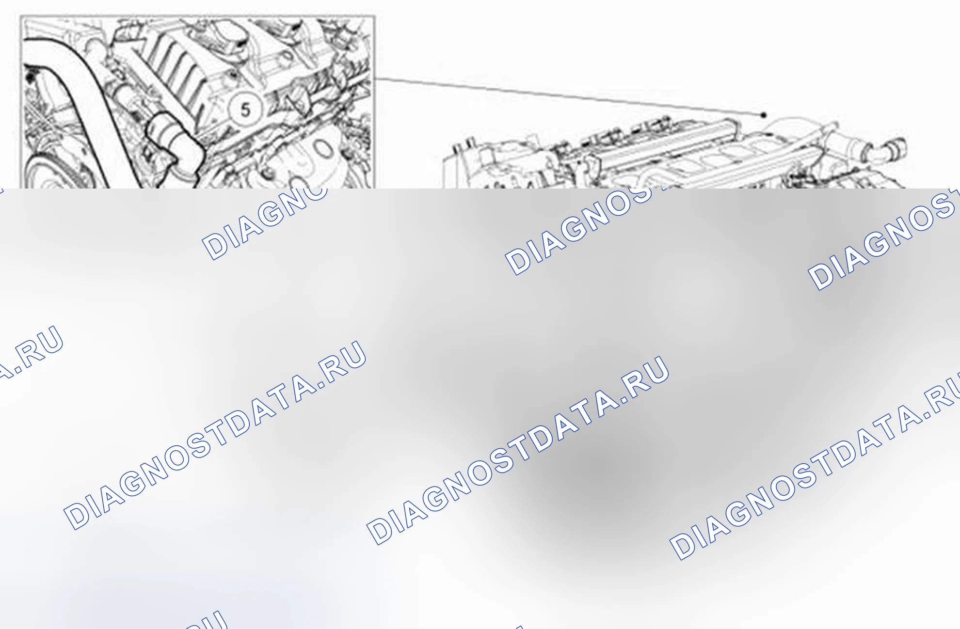 Рис. 93: Нижний впускной коллектор (вид 2 из 3). Ford Mustang V рестайлинг 2