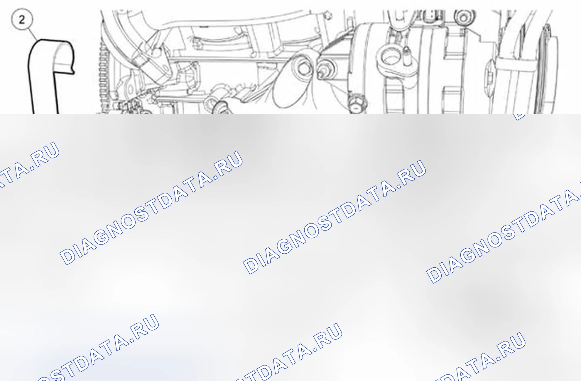 Рис. 296: Опорный изолятор двигателя - правый (вид 1 из 2). Ford Mustang V рестайлинг 2