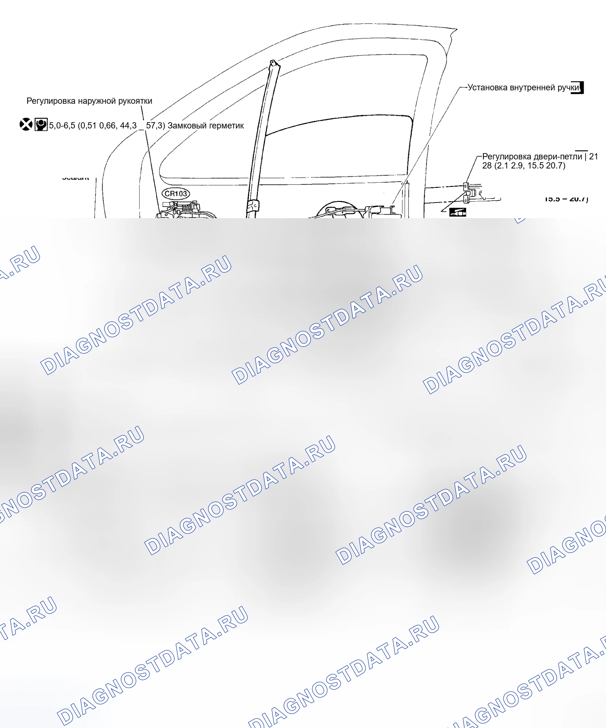 Рис. 25: Задняя дверь. Honda Stepwgn I