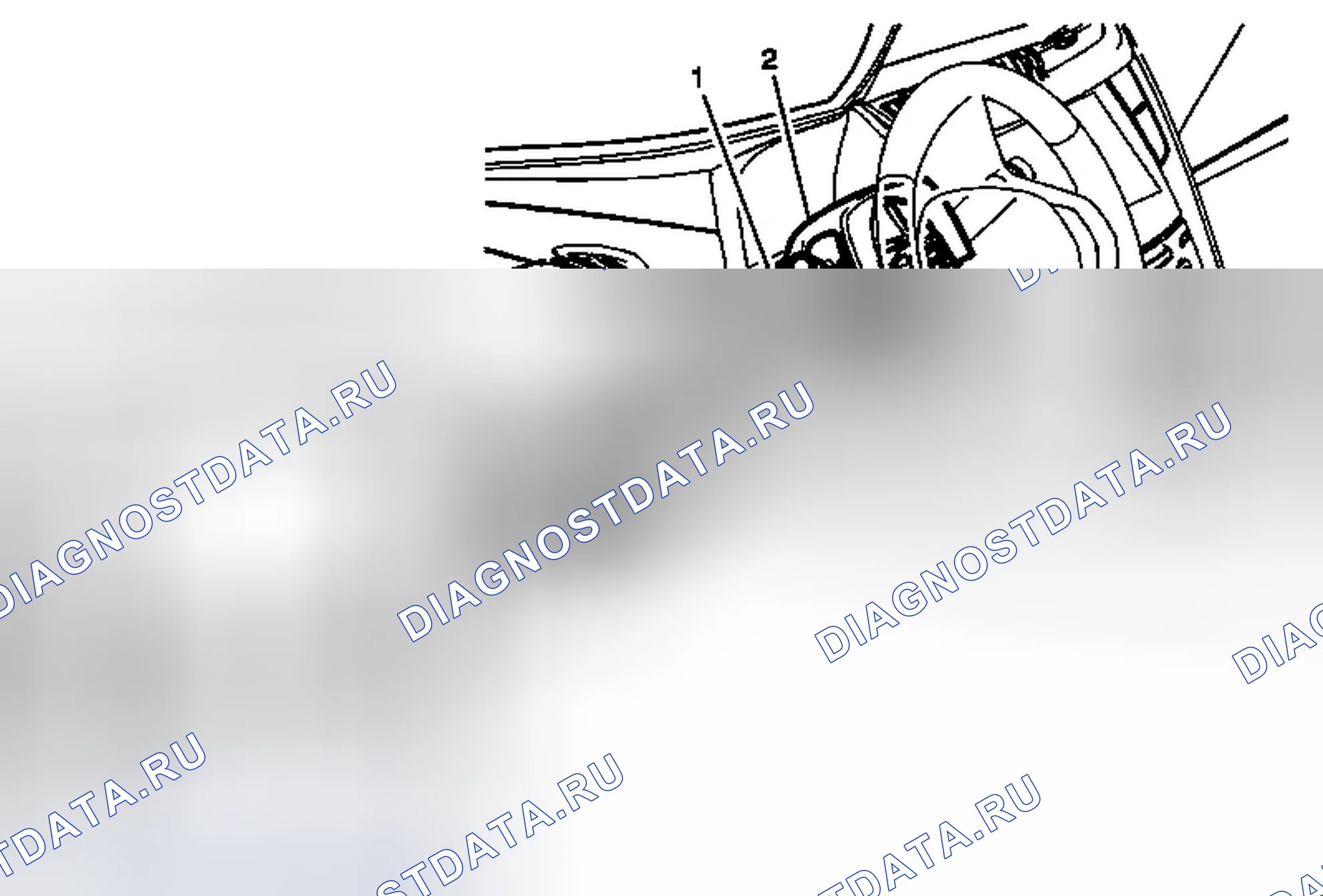 Рис. 4: Замена крышки верхней части рулевой колонки. Cadillac ELR I