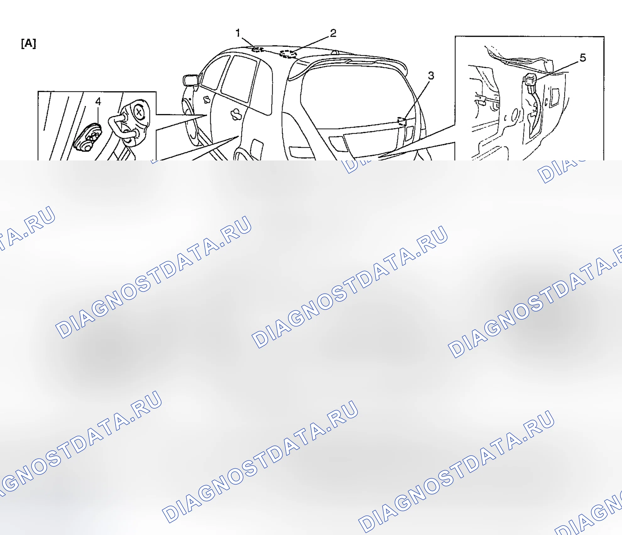 Рис. 4: Расположение внутренней световой системы. Suzuki Aerio I