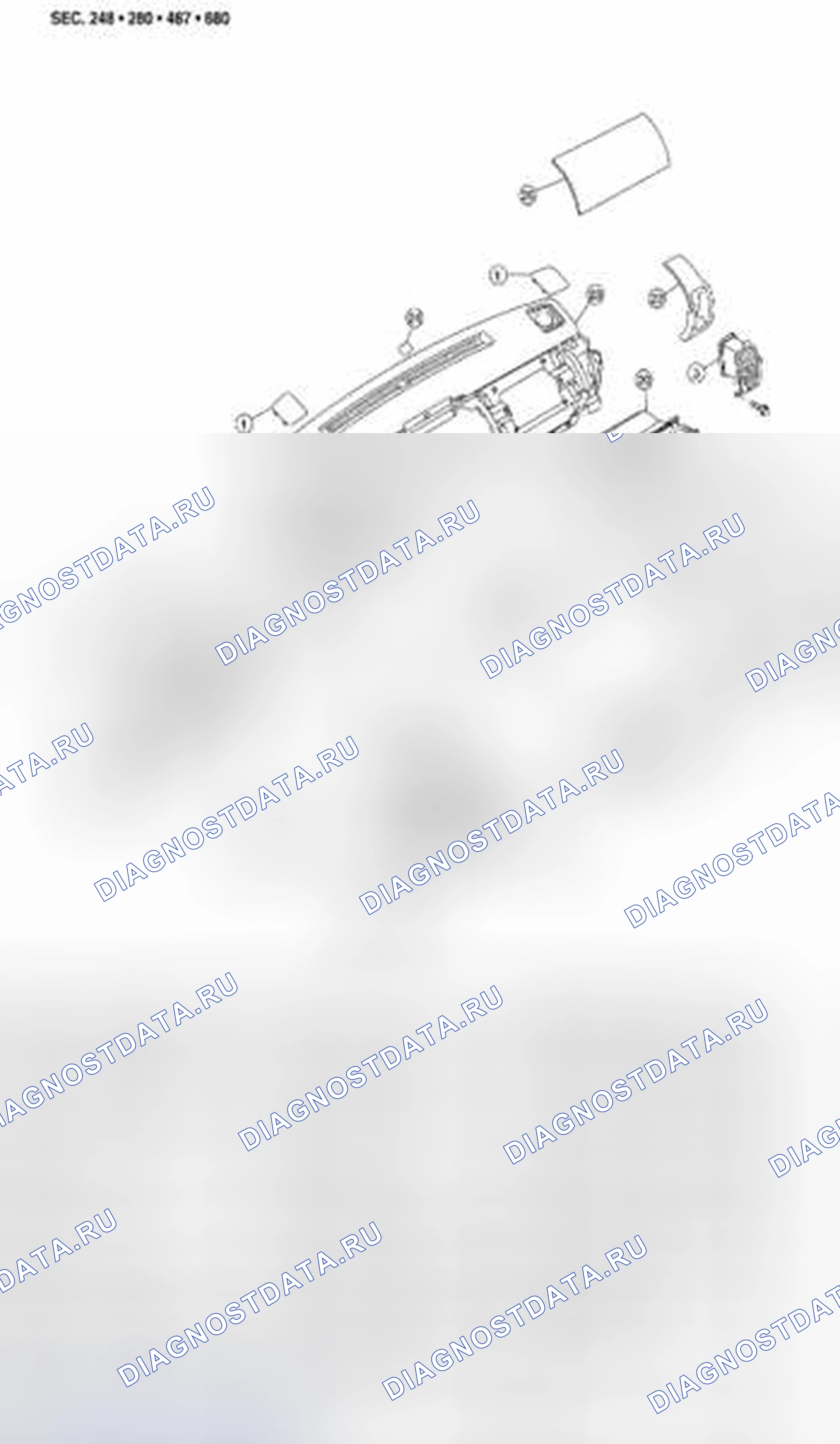 Рис. 37: Приборная панель в сборе: разнесенный вид. Suzuki Equator I