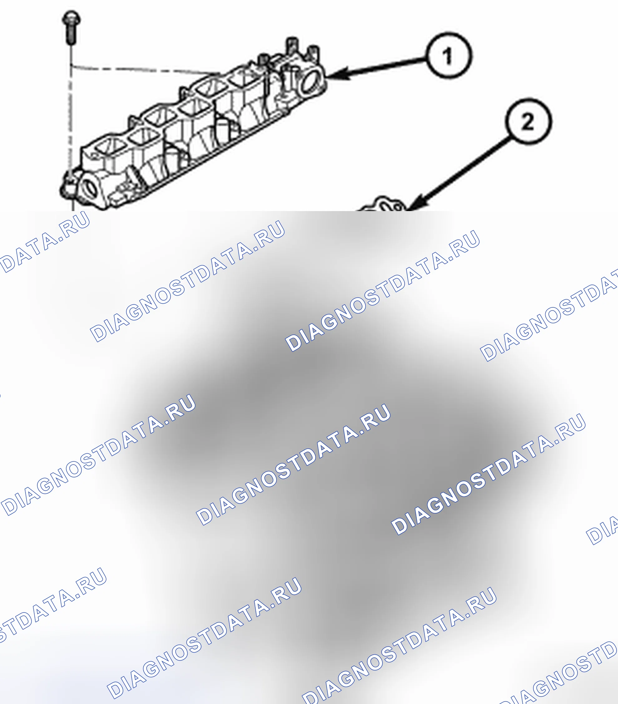 Рис. 391: ВПУСКНОЙ КОЛЛЕКТОР - НИЖНИЙ. Chrysler Town & Country V