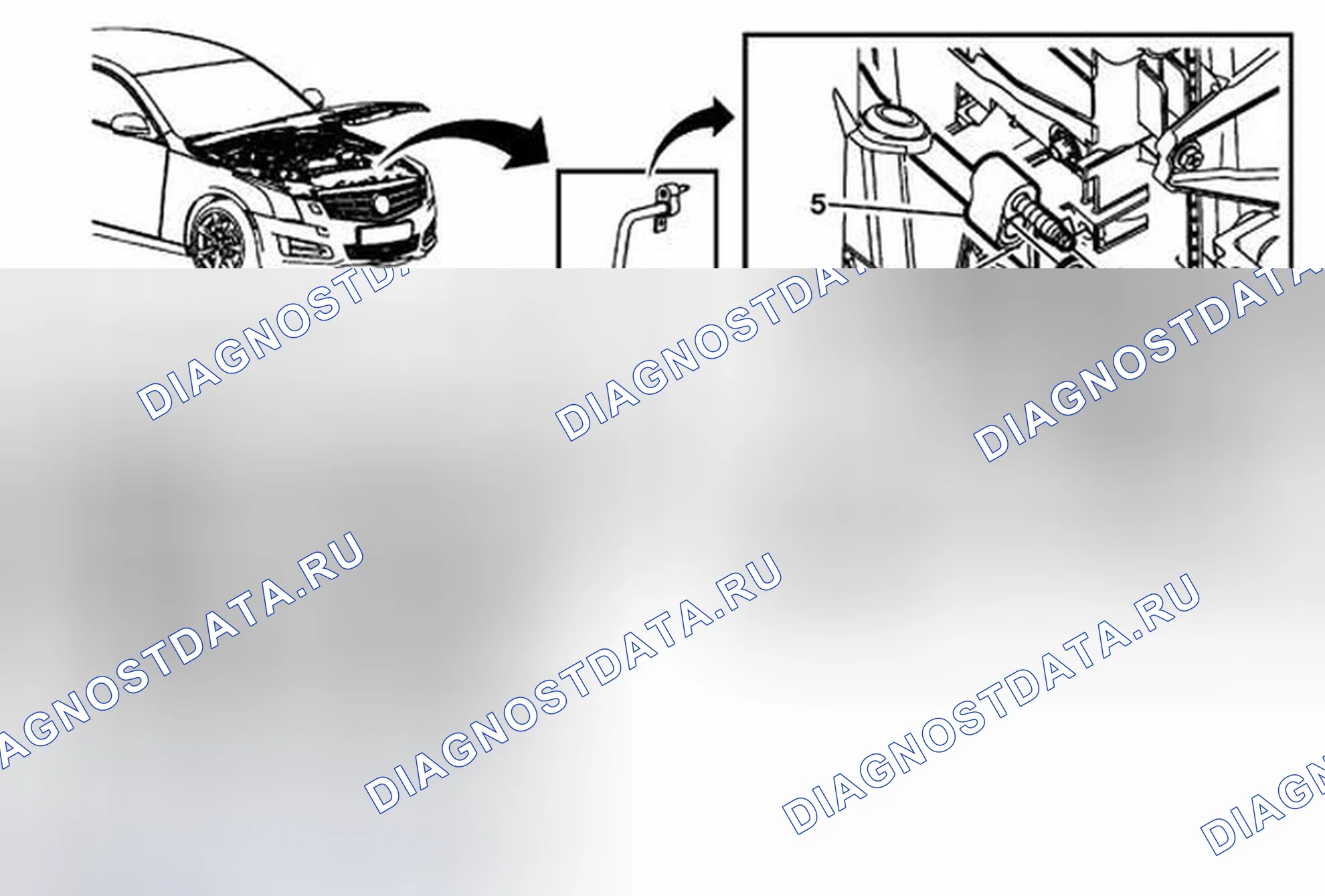 Рис. 13: Замена выходной трубки конденсатора (LTG). Cadillac ATS I