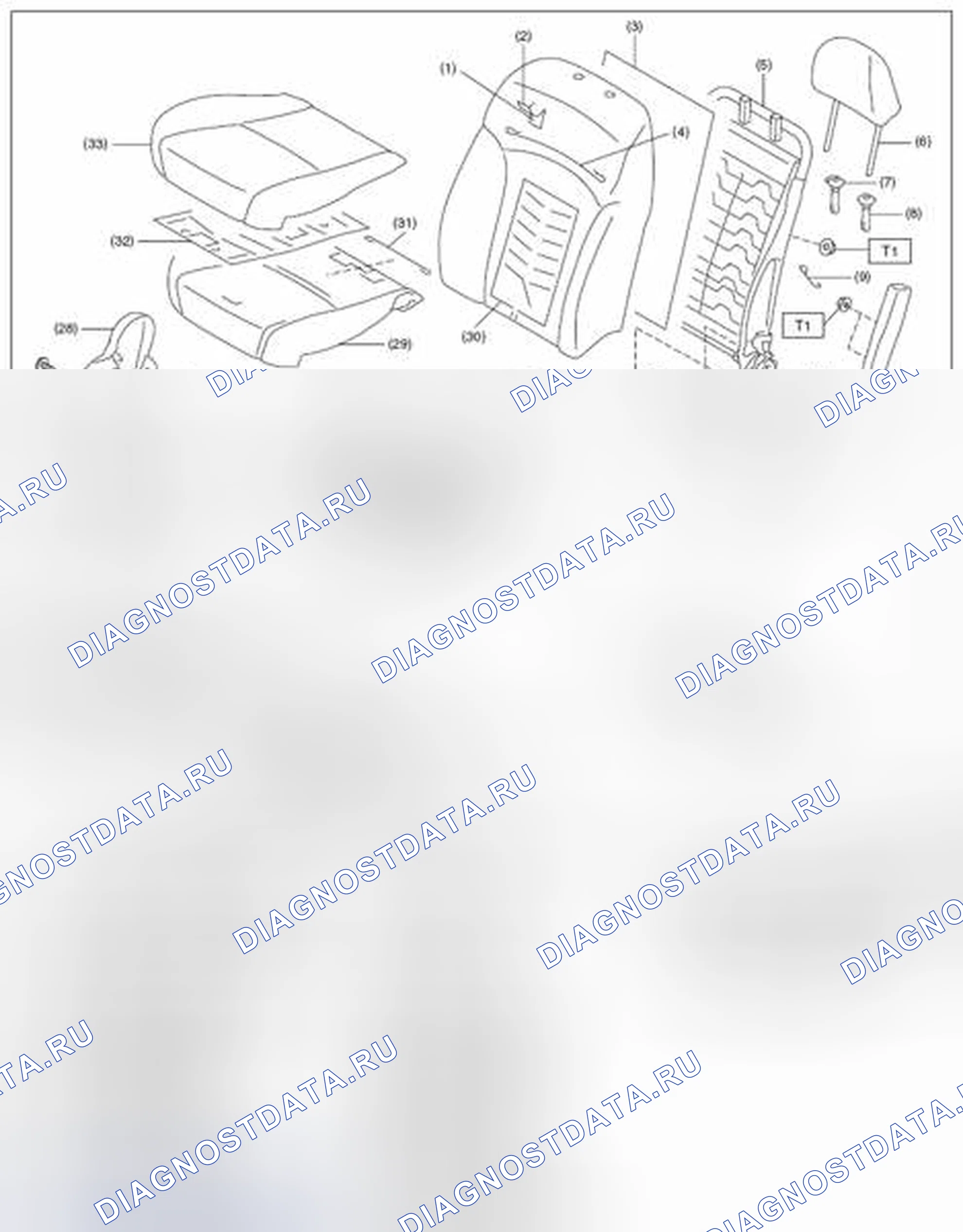 Рис. 16: ПЕРЕДНЕЕ СИДЕНЬЕ. Subaru Impreza GK