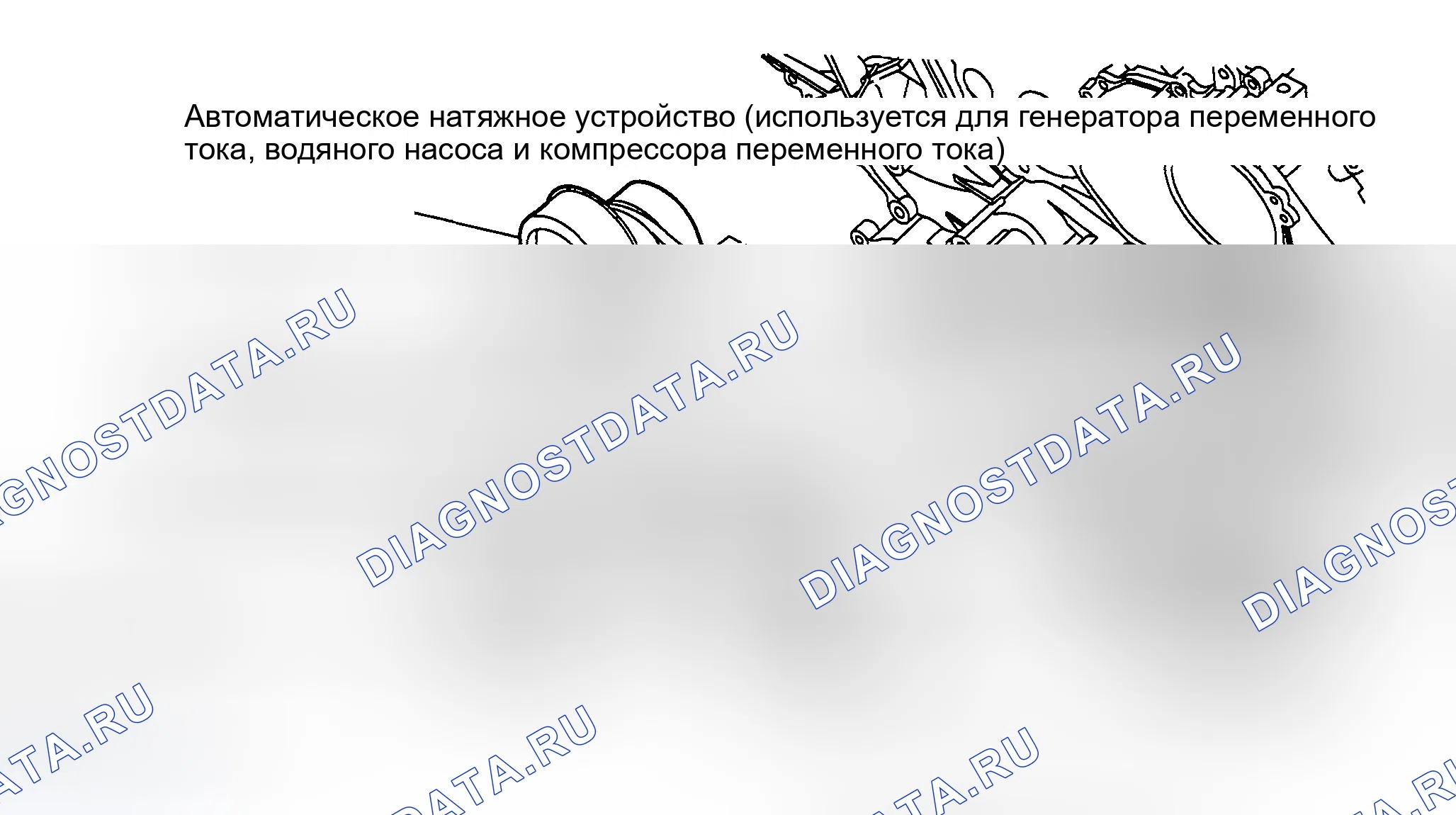 Рис. 121: АВТОМАТИЧЕСКИЙ НАТЯЖИТЕЛЬ ПРИВОДНОГО РЕМНЯ И НАТЯЖНОЙ ШКИВ. Infiniti M45 II
