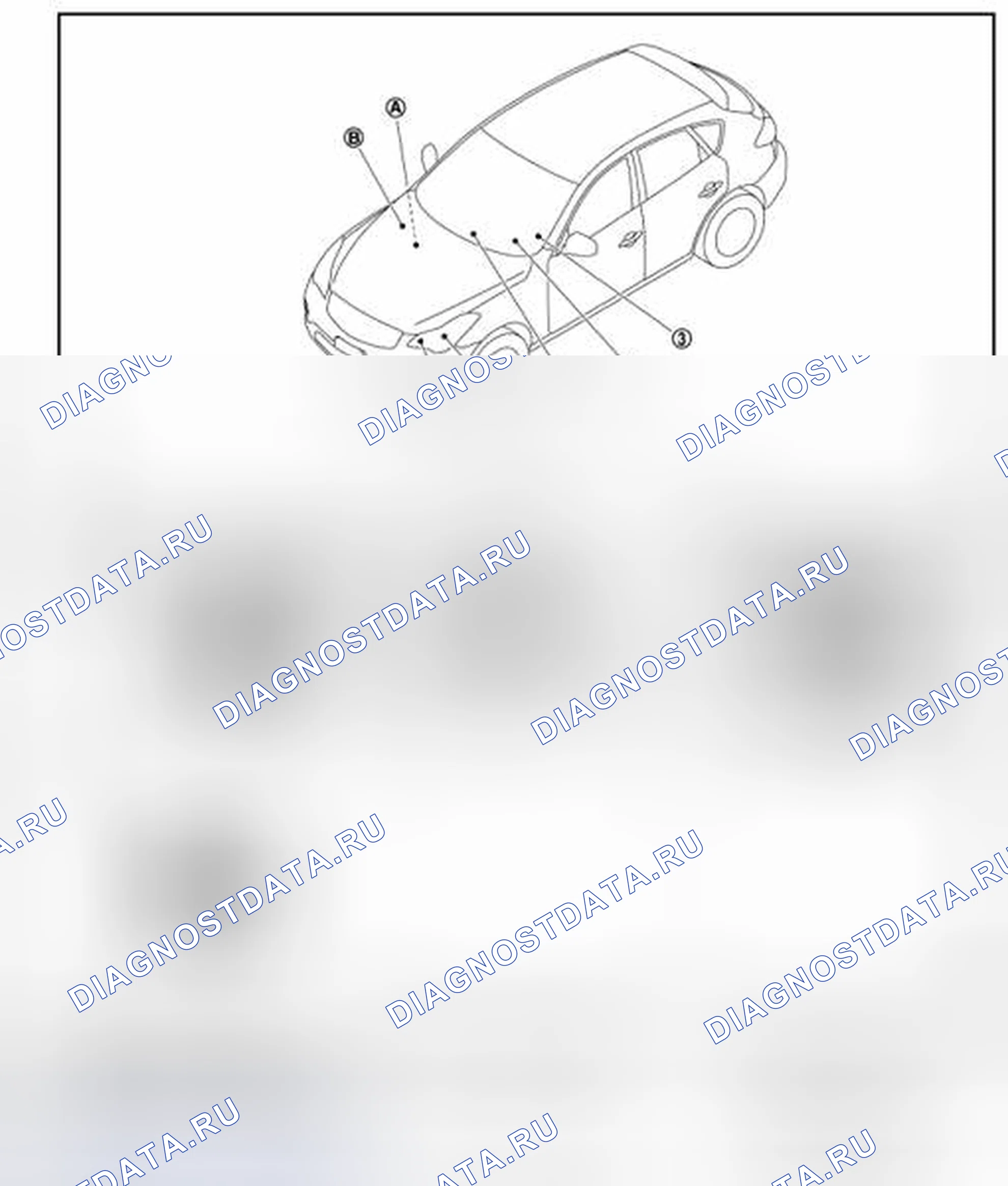 Рис. 1: Расположение компонентов. Infiniti EX37 I