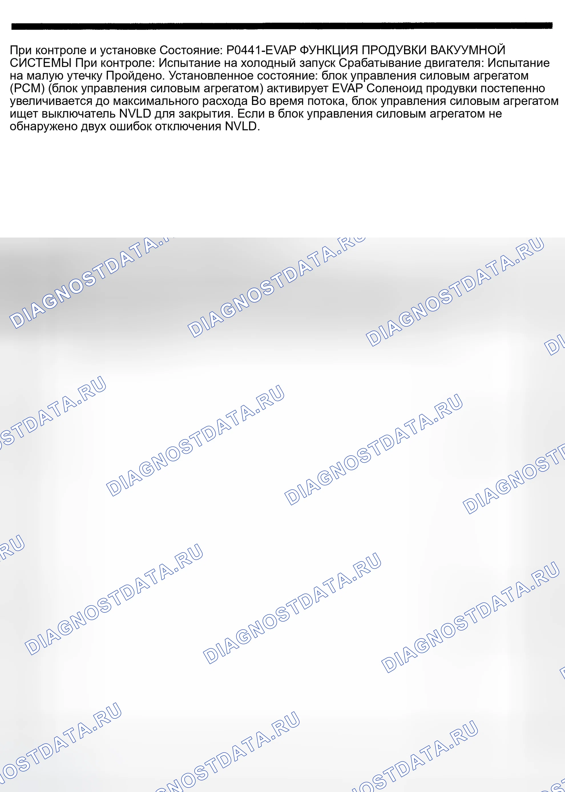 Рис. 538: расшифровка кода ошибки P0441: ПРОИЗВОДИТЕЛЬНОСТЬ СИСТЕМЫ ПРОДУВКИ EVAP. Dodge Pickup R2500 