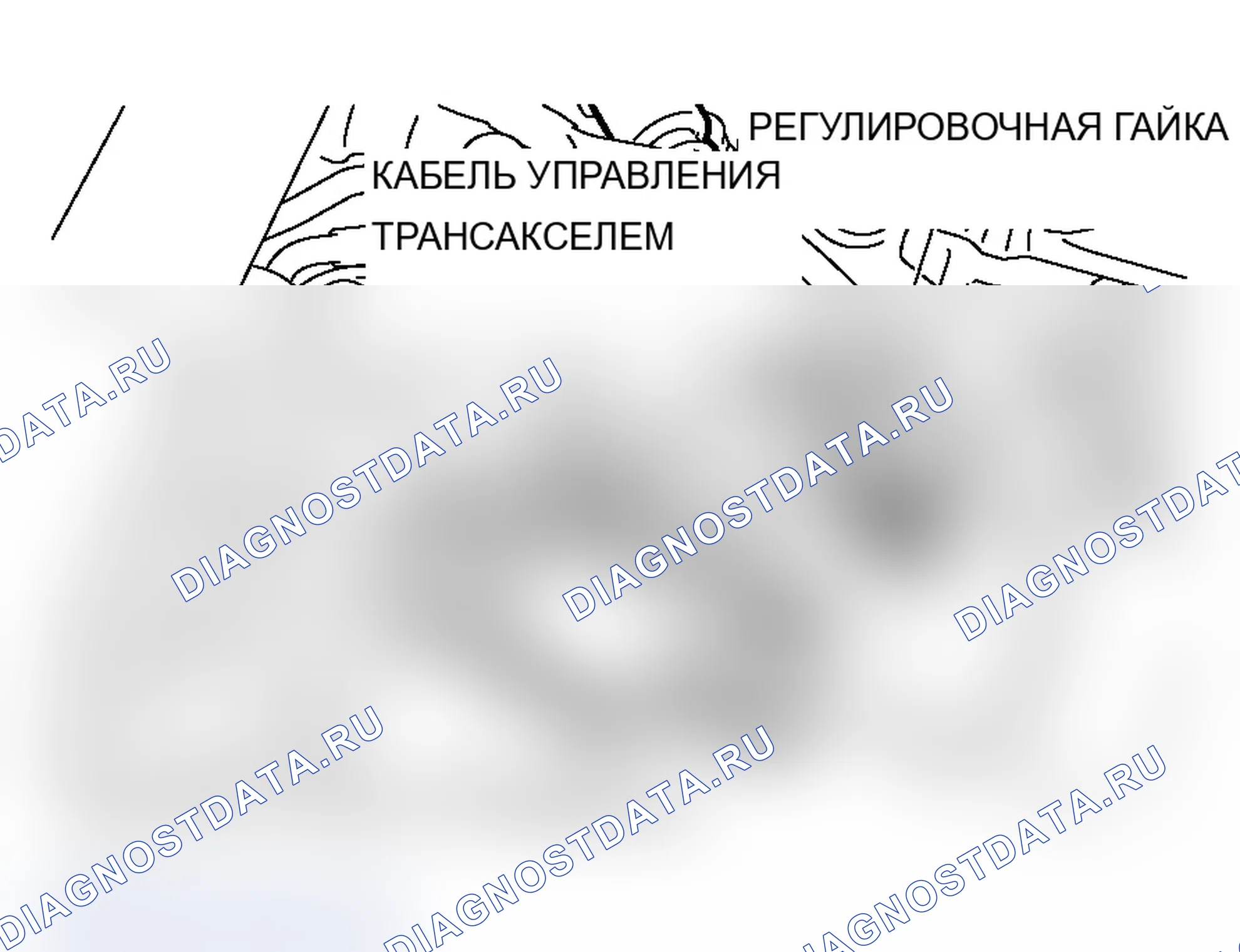 Рис. 485: ПЕРЕКЛЮЧАТЕЛЬ ДИАПАЗОНА ПЕРЕДАЧИ И РЕГУЛИРОВКА ТРОСА УПРАВЛЕНИЯ. Mitsubishi Lancer Evolution IX