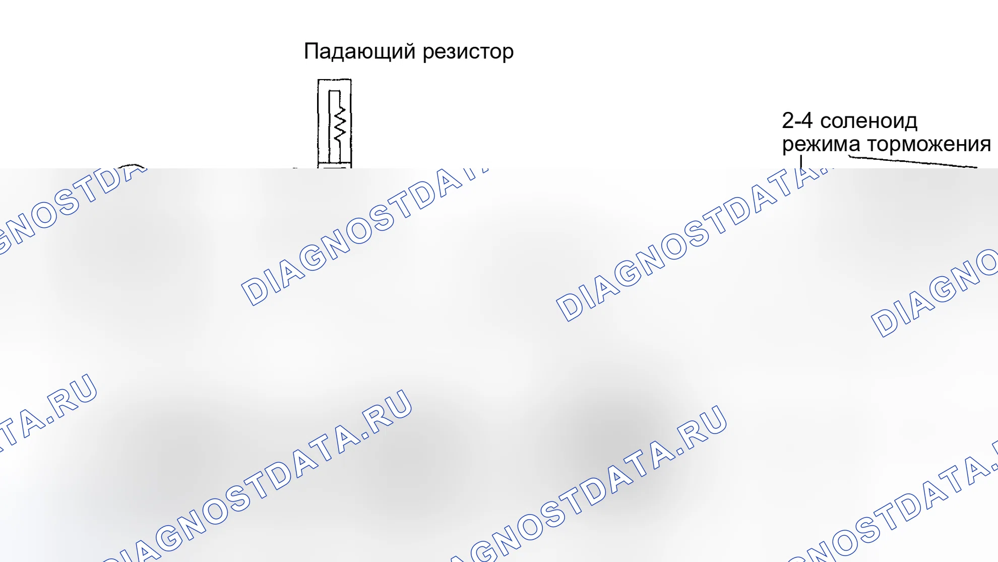 Рис. 739: 2-4 Схема электромагнита режима работы тормоза - электросхема. Subaru Impreza GD/GC/GG