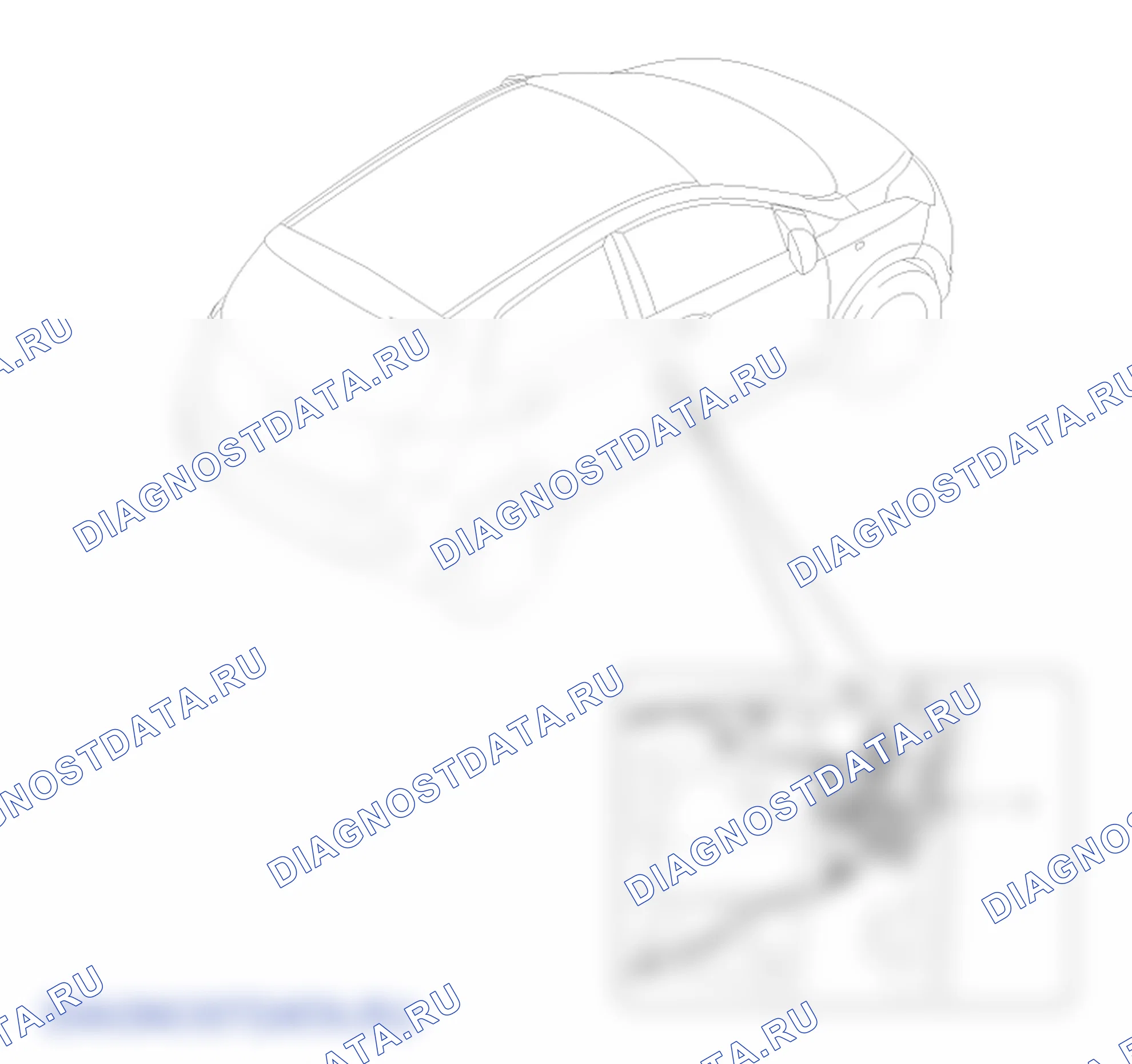 Расположение деталей защёлки передней двери. Hyundai GRAND i10/Xcent BA