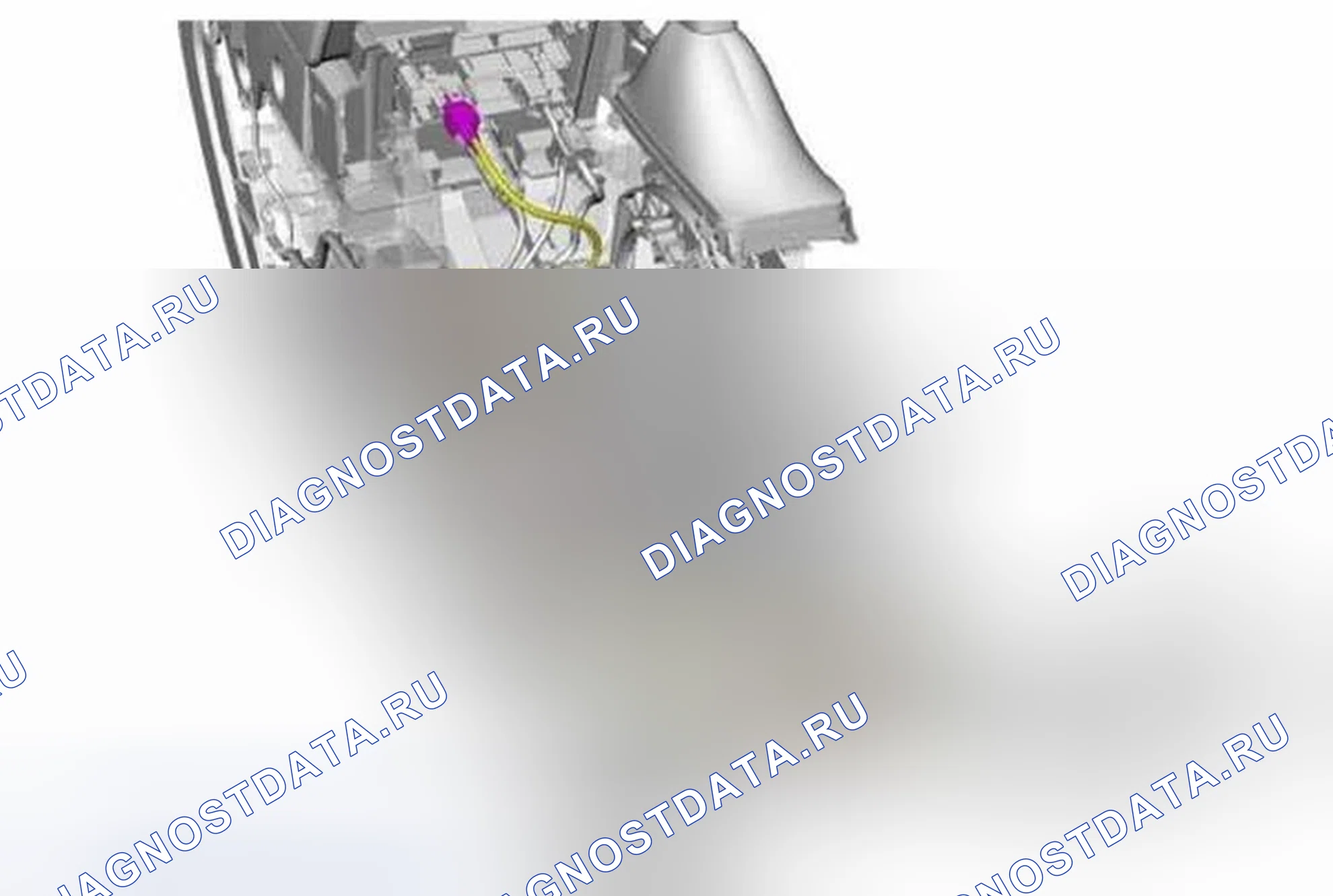 Рис. 78: Кромка 4,2-дюймового экрана USB-прокладка кабеля - консоль. Ford Edge I рестайлинг