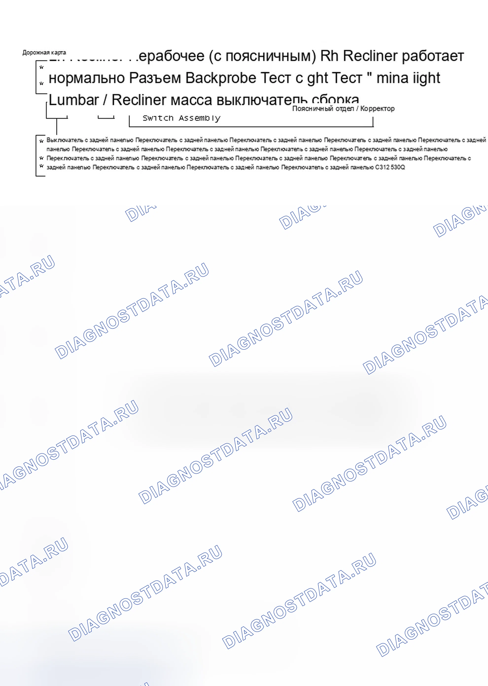Рис. 9: Roadmaster Chart 1A, Lh Recliner Нерабочее (W / Поясничное) Rh Recliner работает нормально. Chevrolet Caprice IV